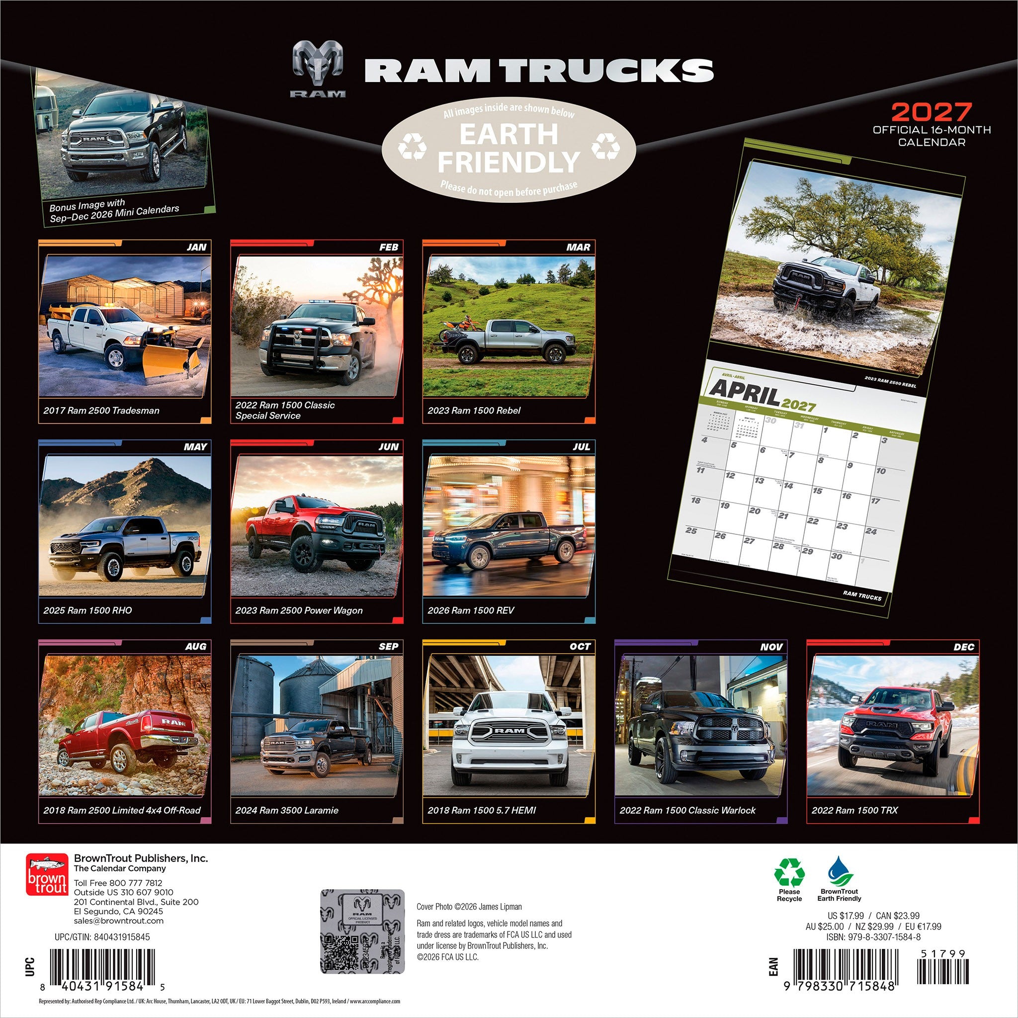 Ram Trucks 2027 Wall Calendar