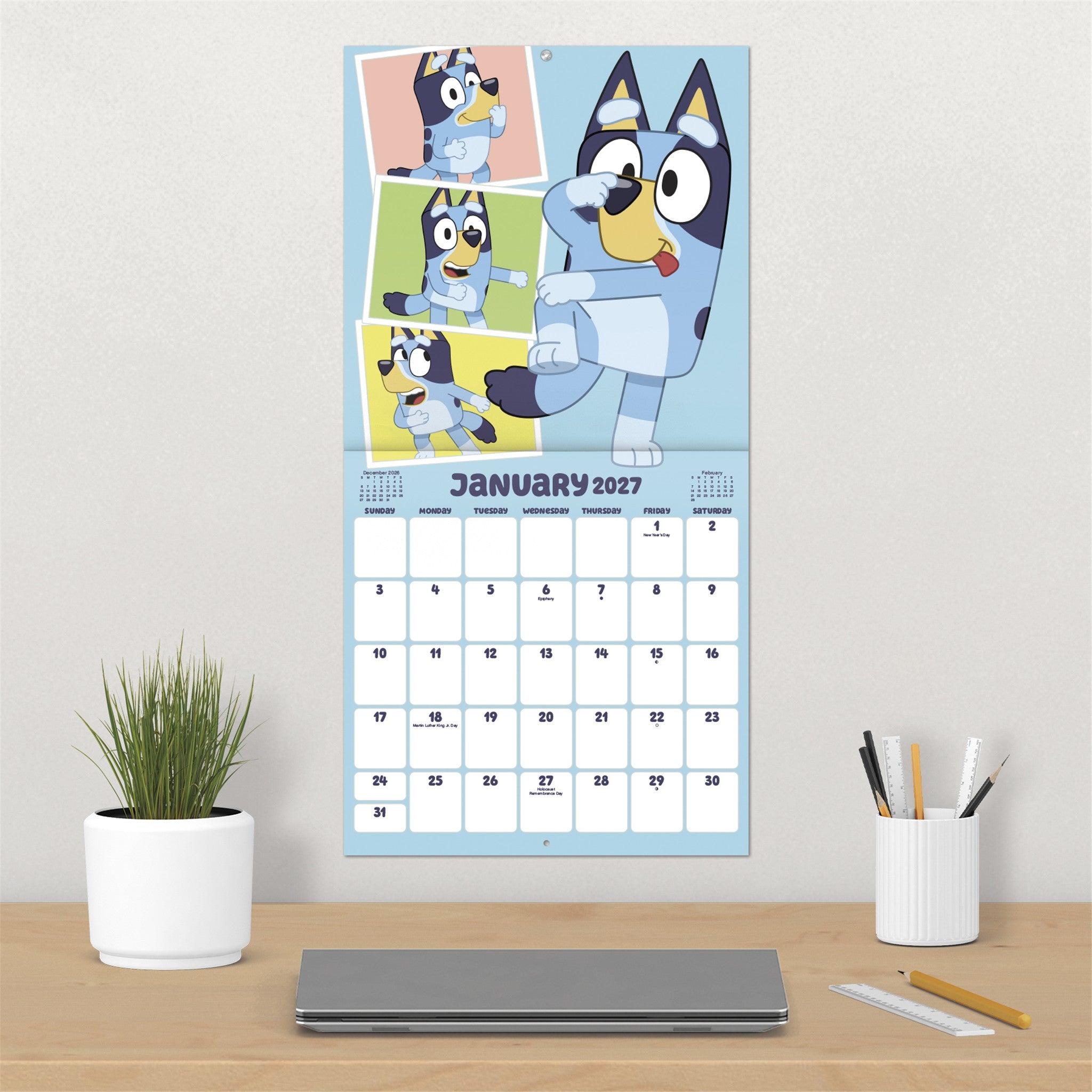 Bluey Exclusive with Decal 2027 Wall Calendar