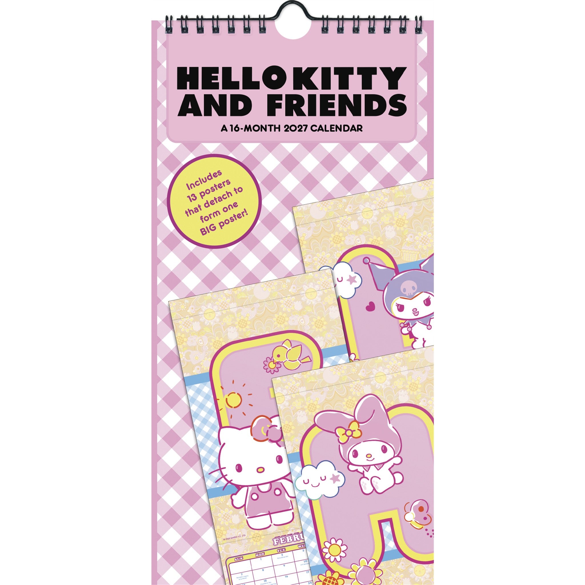 Calendrier mural slim Hello Kitty et ses amis 2027