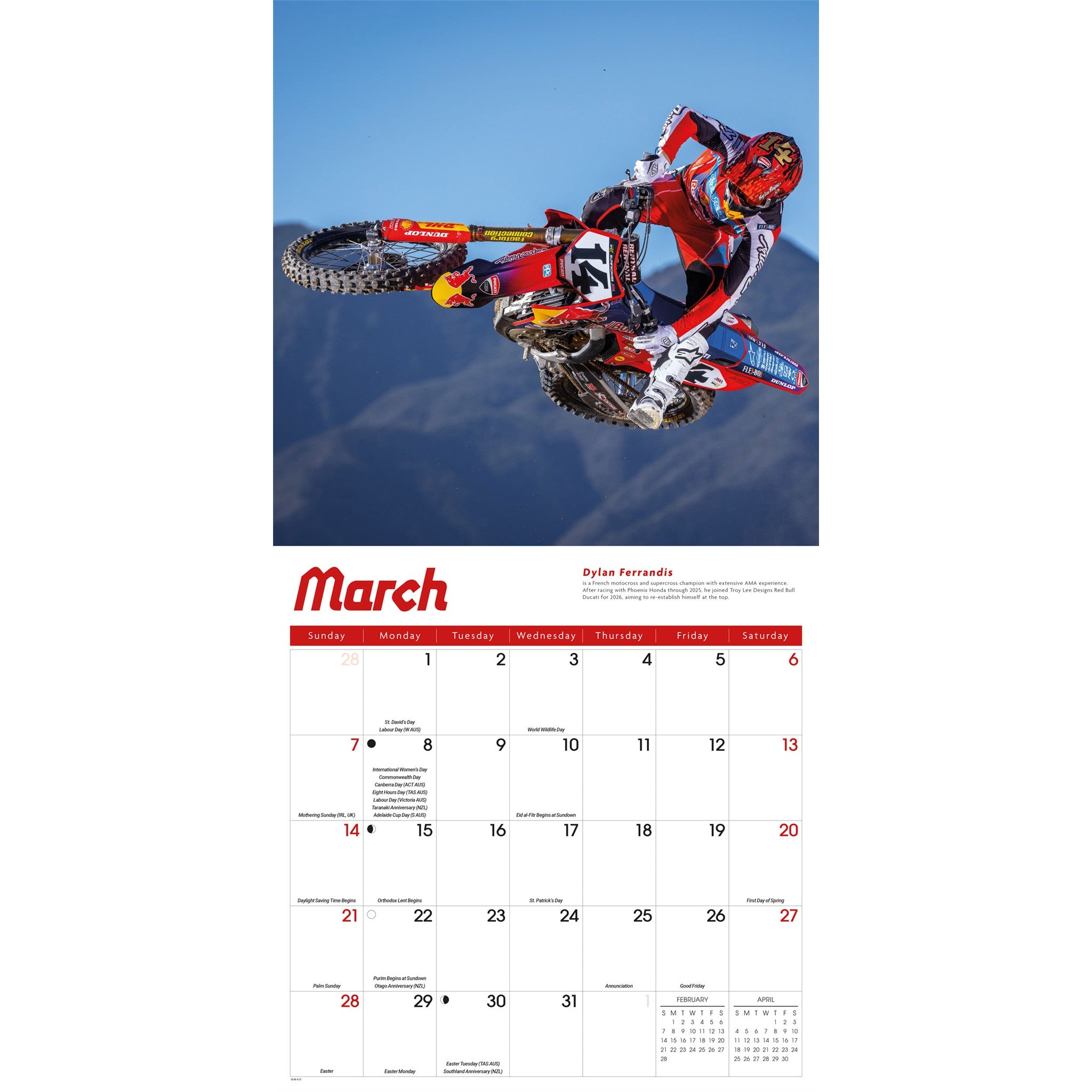 Calendrier mural Motocross 2027