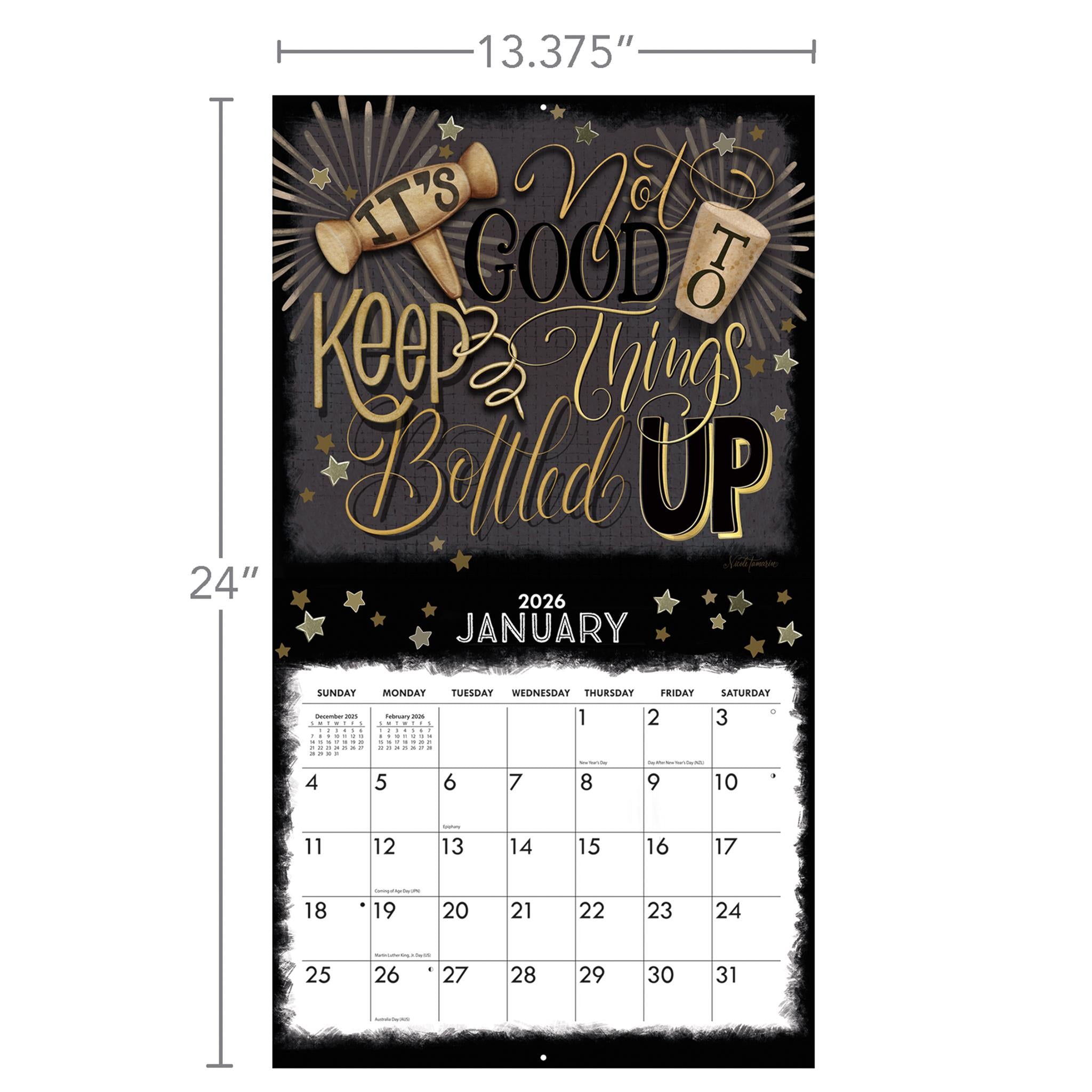 Calendrier mural de luxe Happy Hour 2026