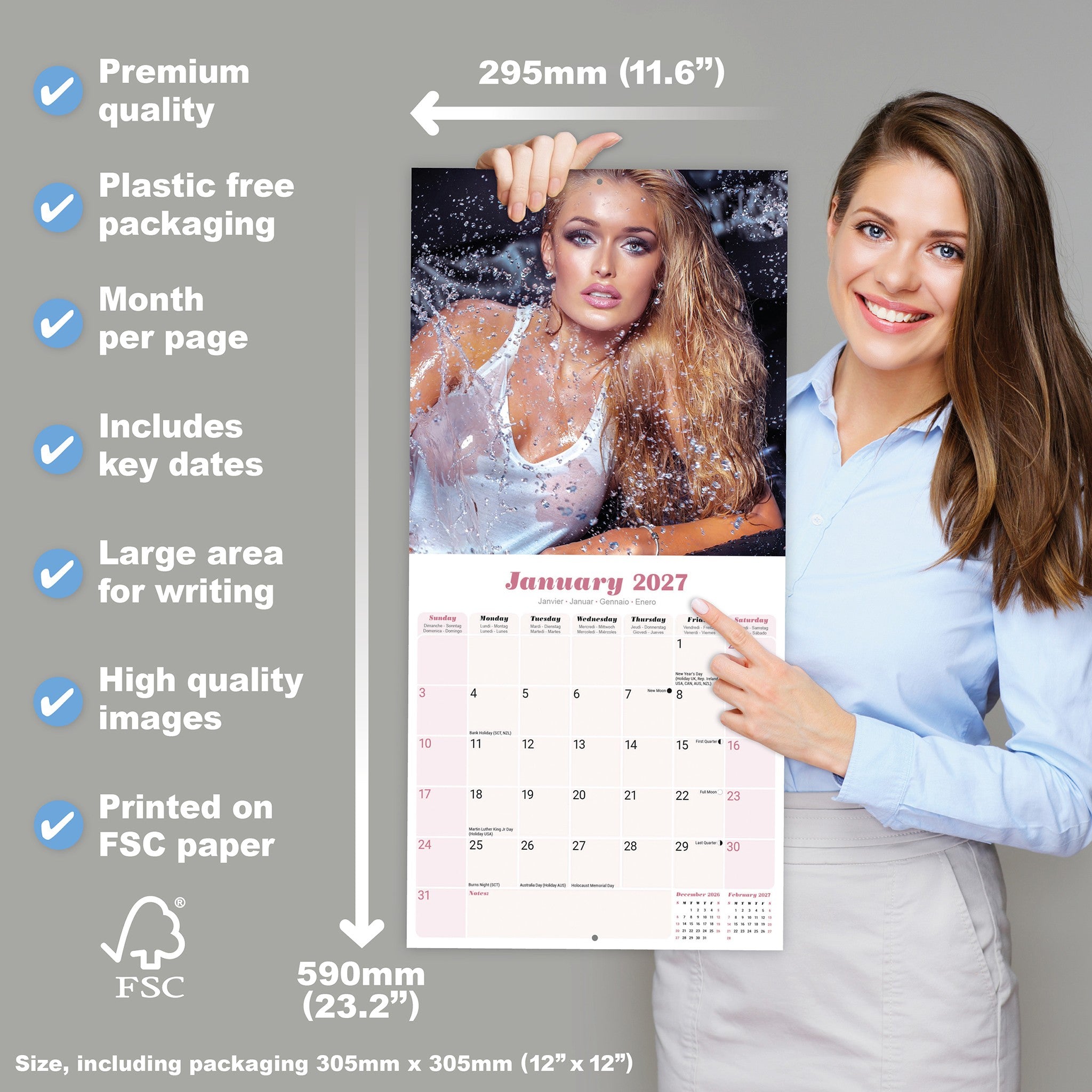Girls 2027 Wall Calendar