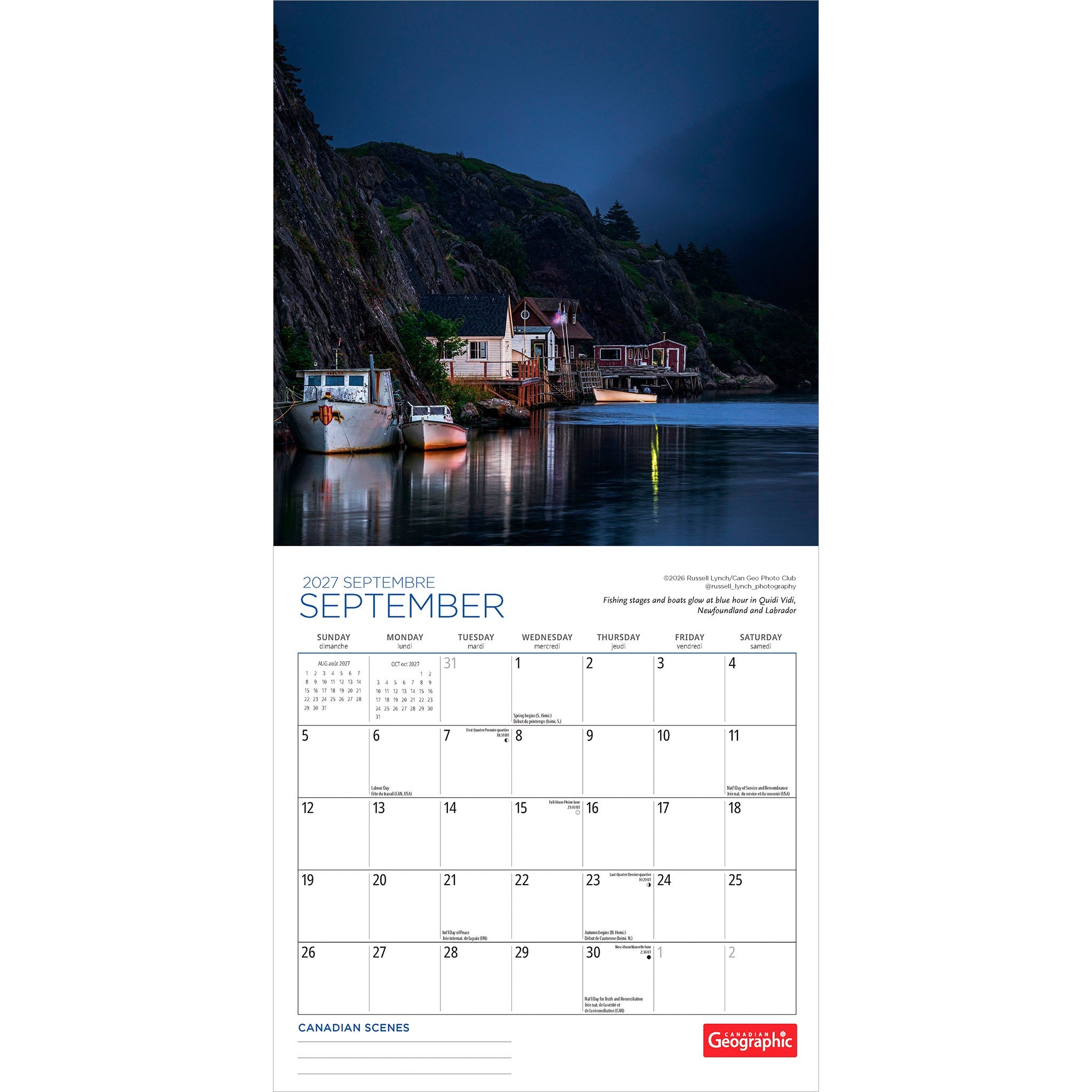 Canadian Geographic Canadian Scenes 2027 Medium Mini Calendar