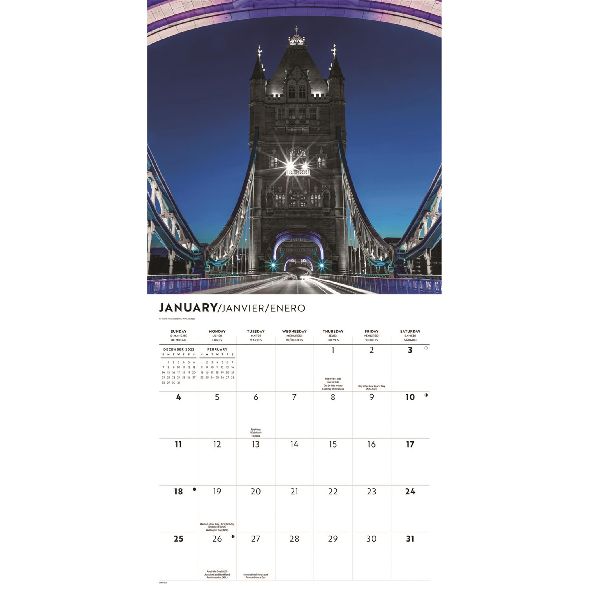 London Lux 2026 Wall Calendar