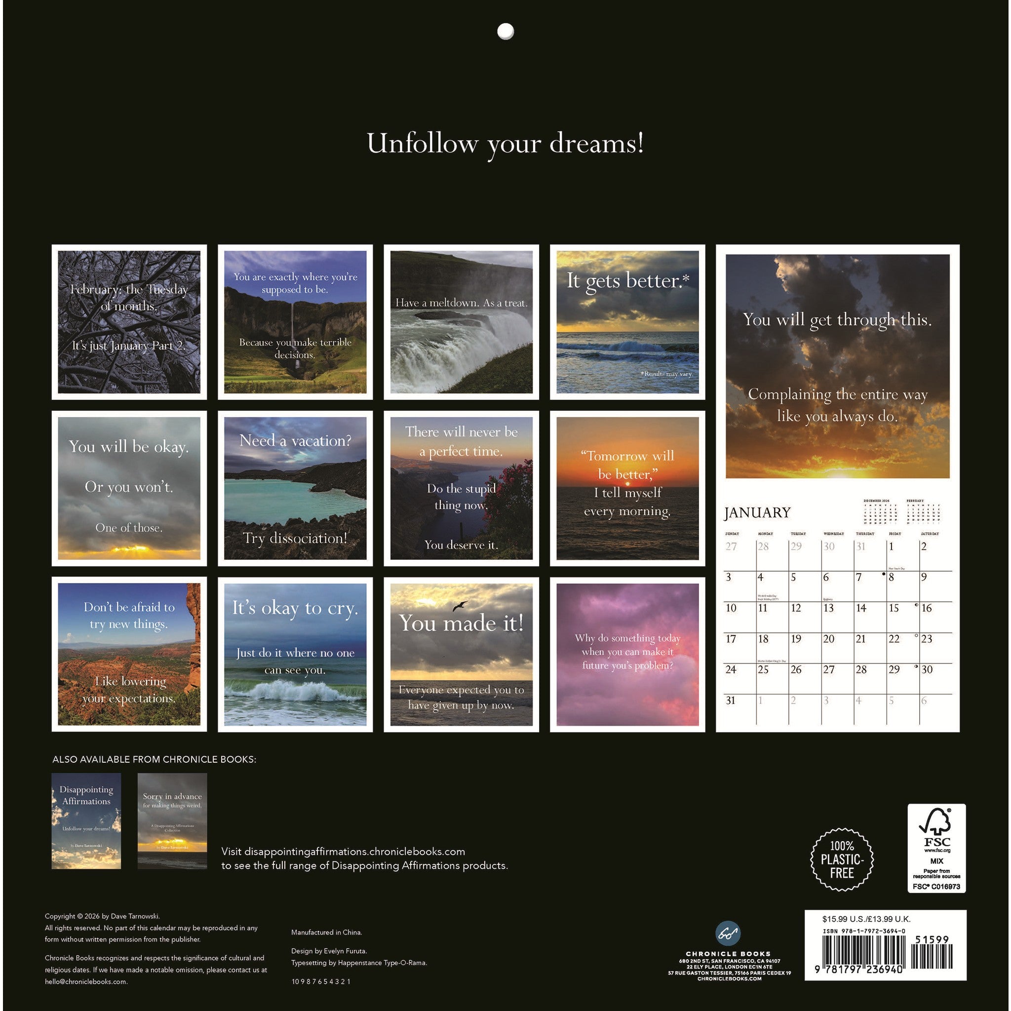 Disappointing Affirmations 2027 Wall Calendar