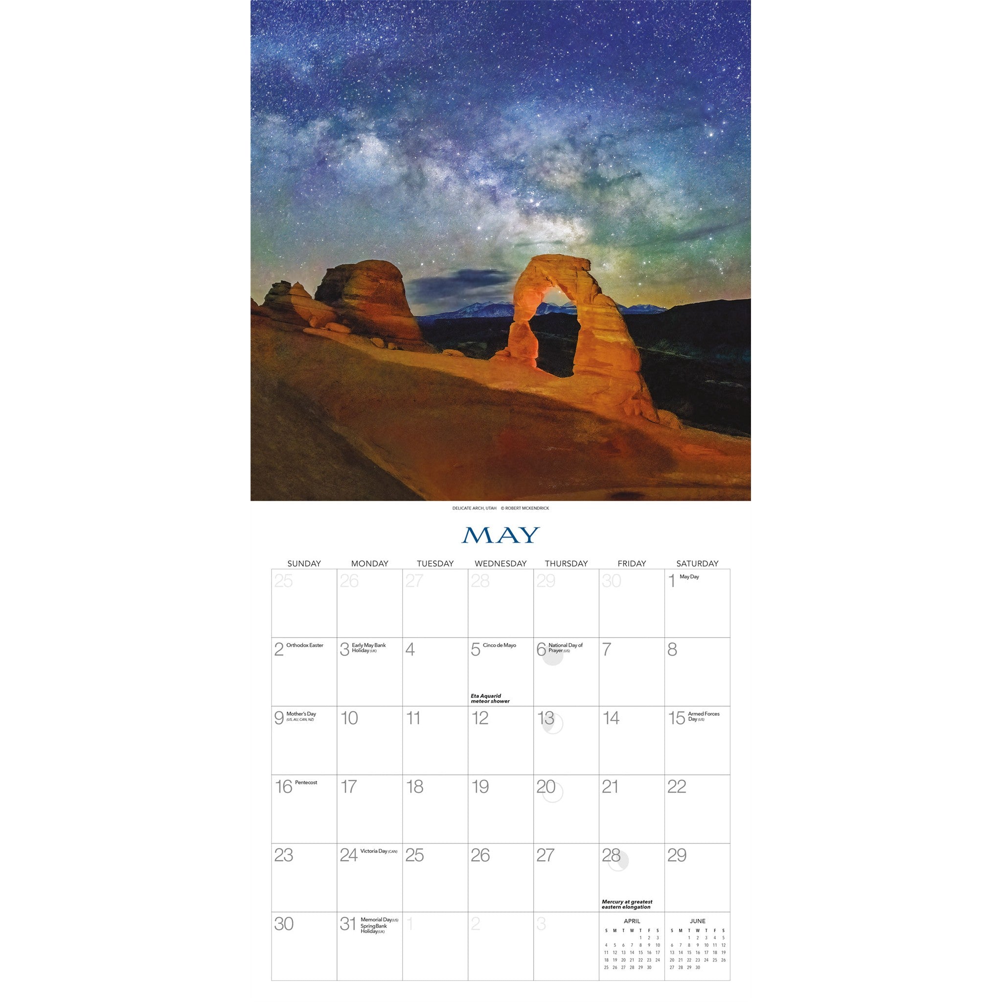 Calendrier mural Galaxie d'Étoiles 2027