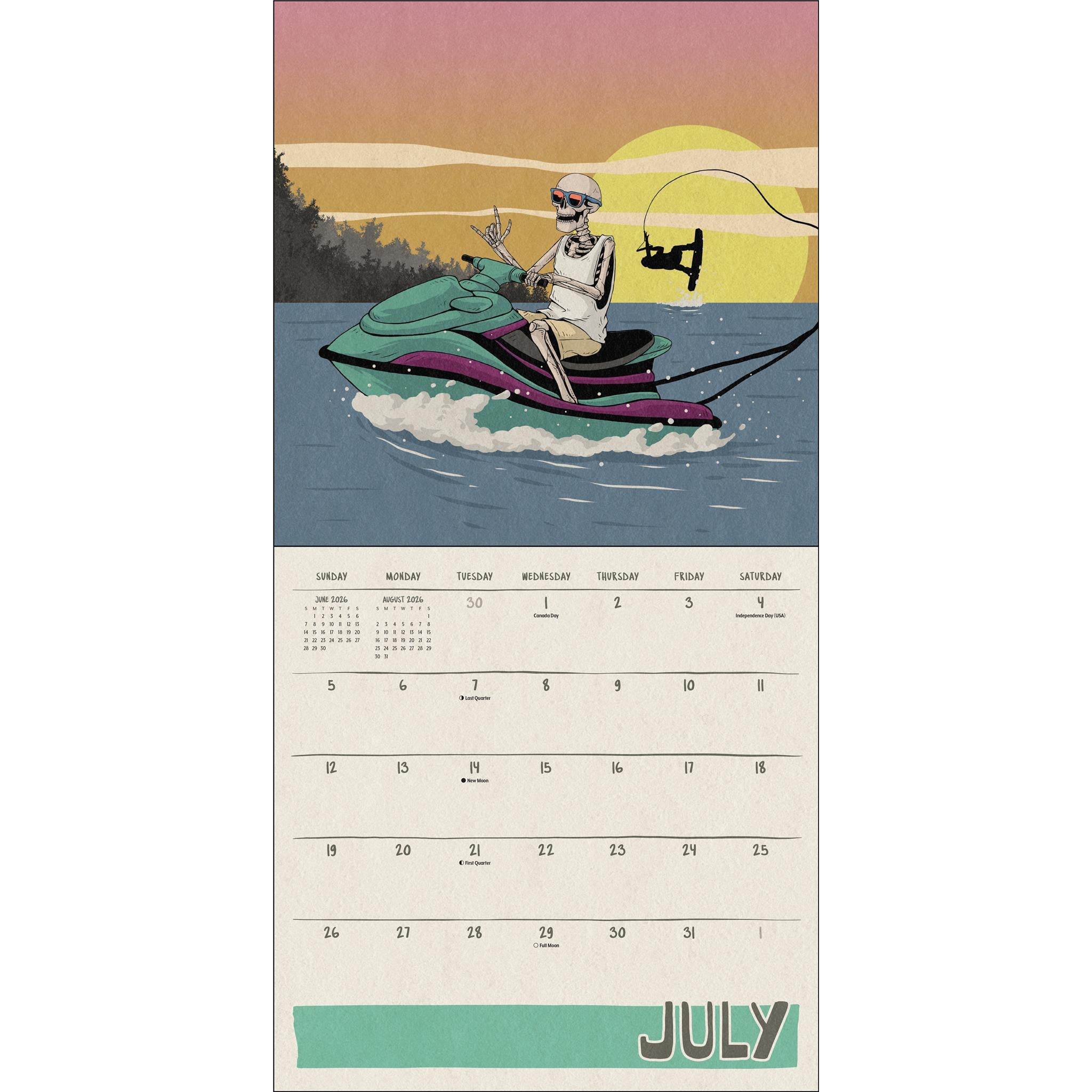 Calendrier mural « La Mort prend des vacances » 2026