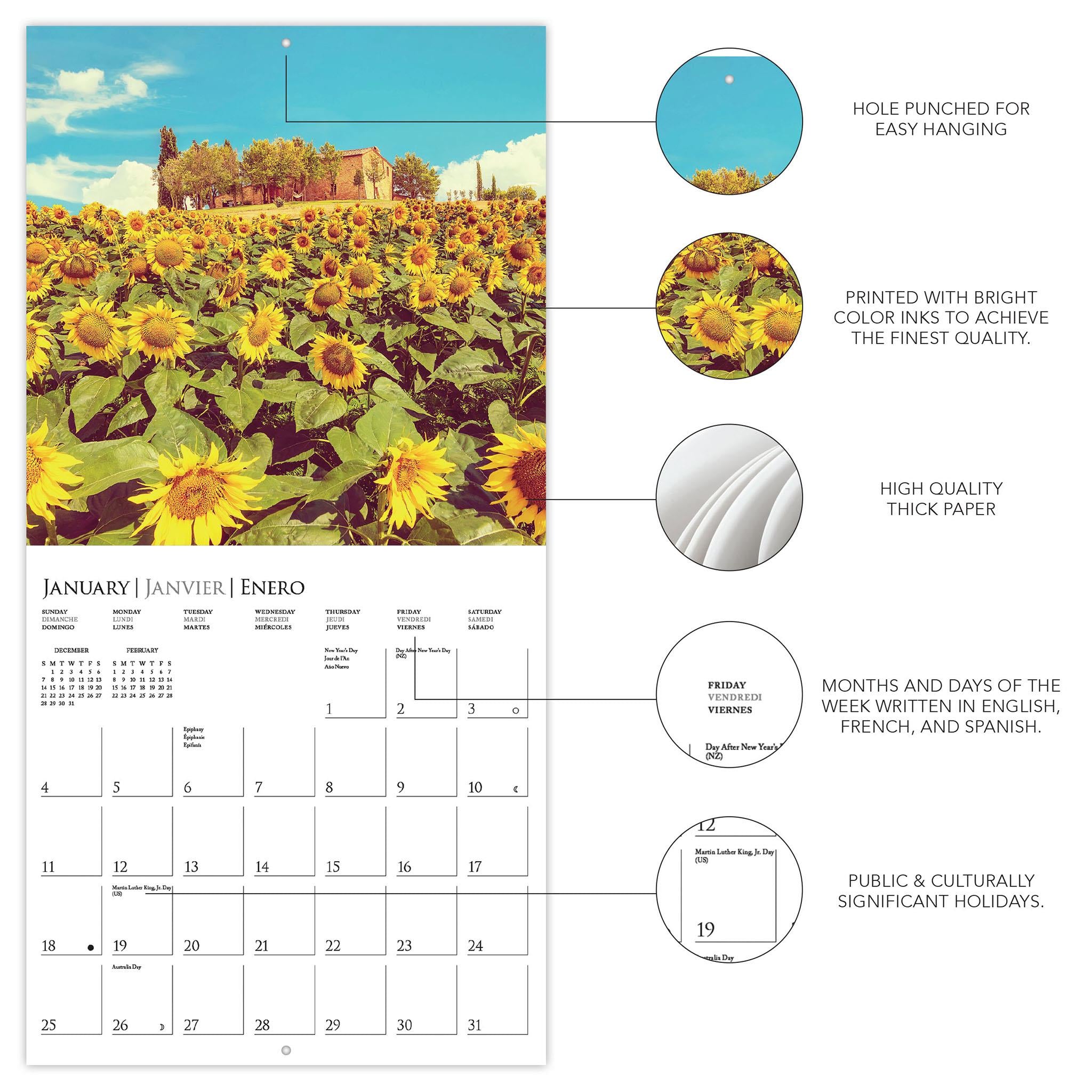 Tuscany 2026 Wall Calendar