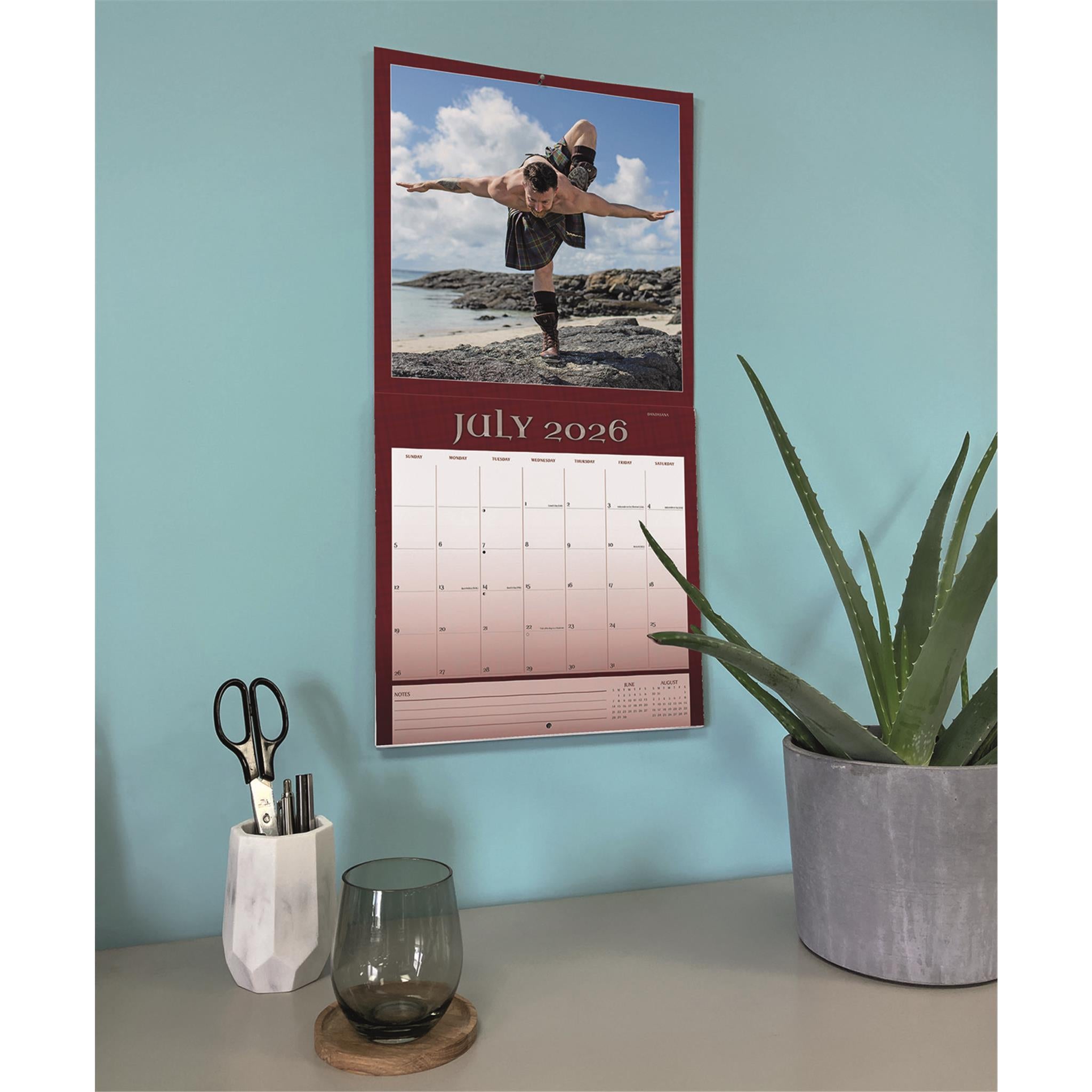 Kilted Yoga 2026 Wall Calendar