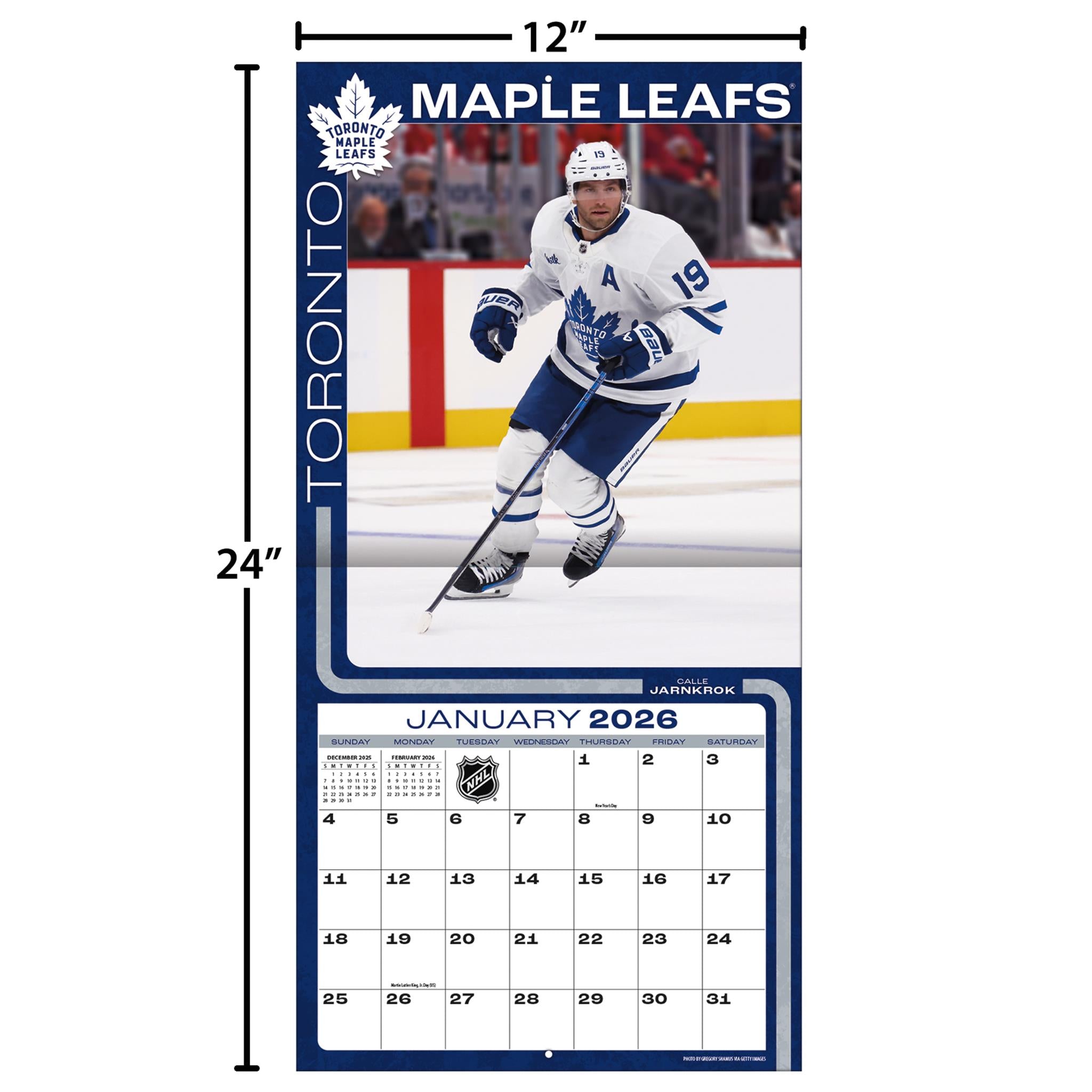 Calendrier mural 2026 des Maple Leafs de Toronto (NHL)