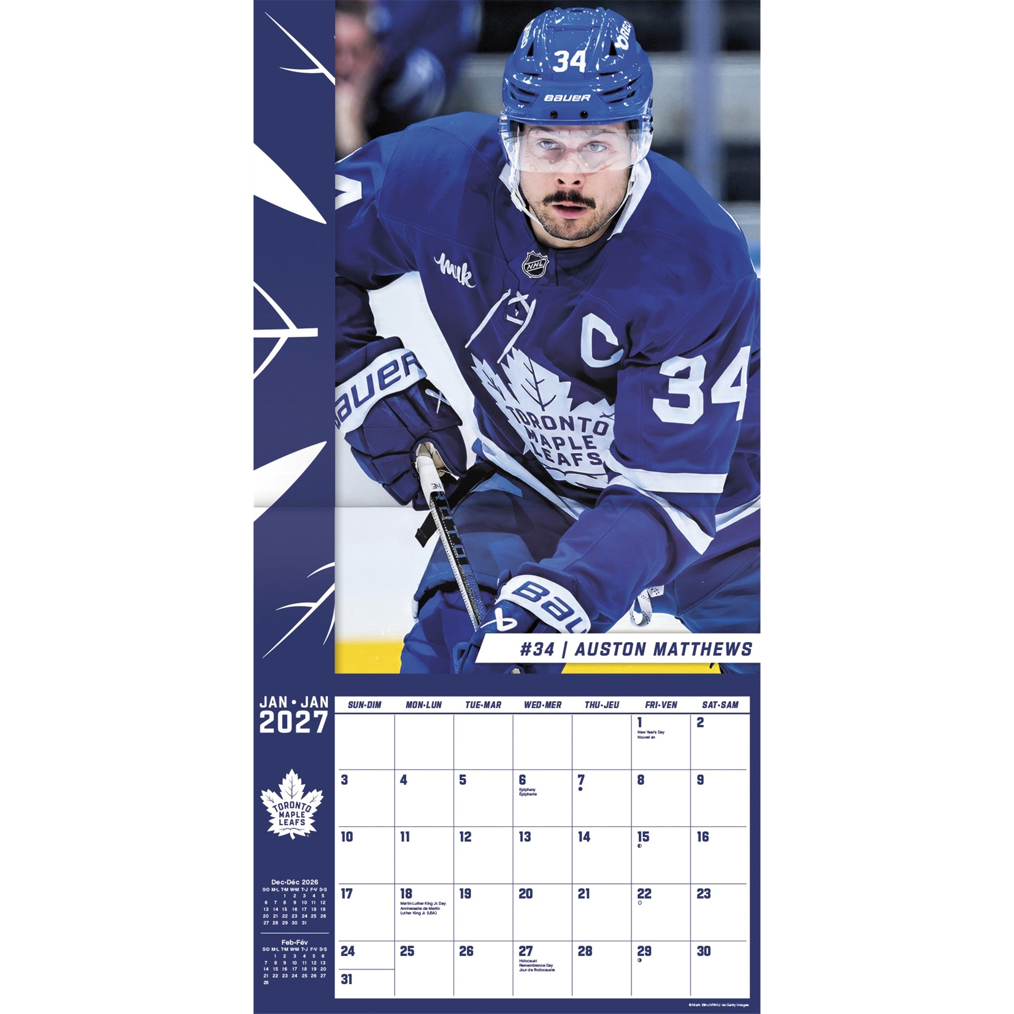 NHL Toronto Maple Leafs Exclusive with Print 2027 Wall Calendar