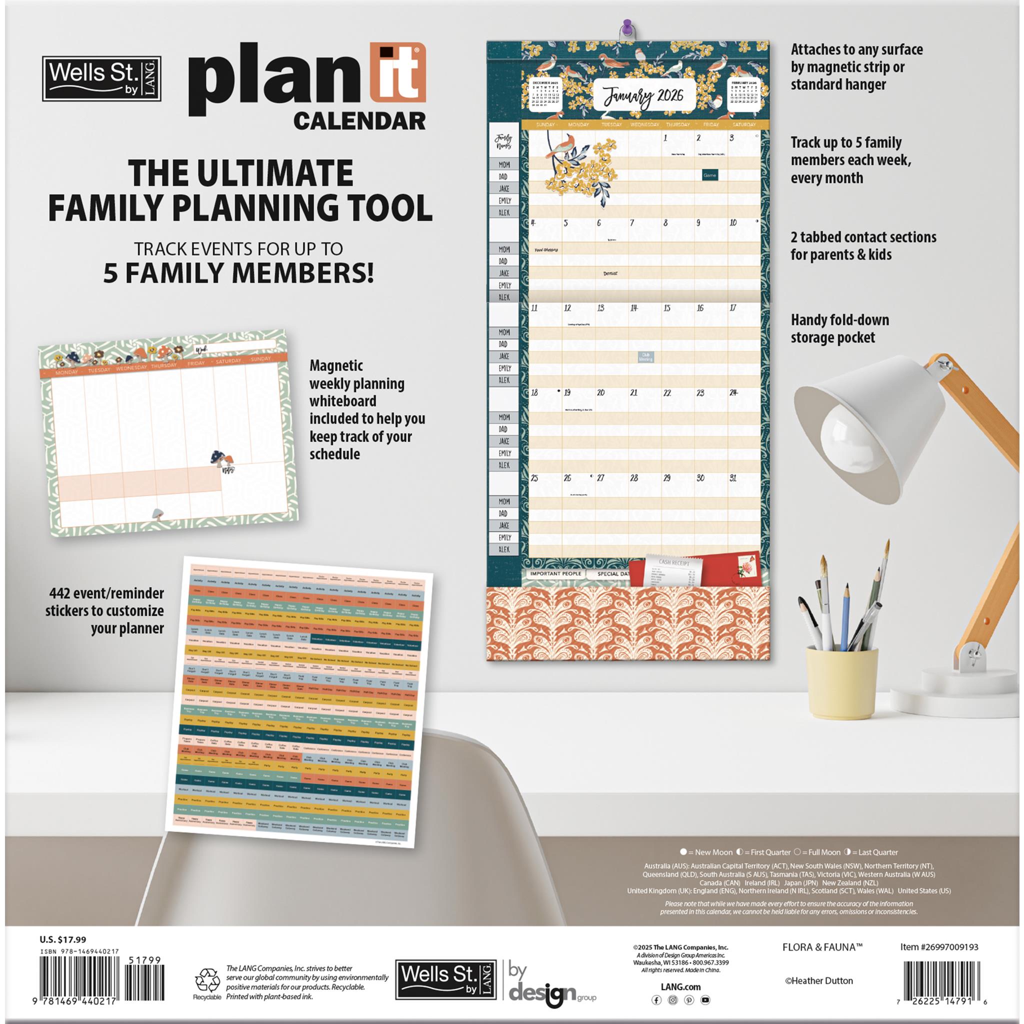 Calendrier mural Flora & Fauna 2025-2026 - Disponible uniquement en ligne