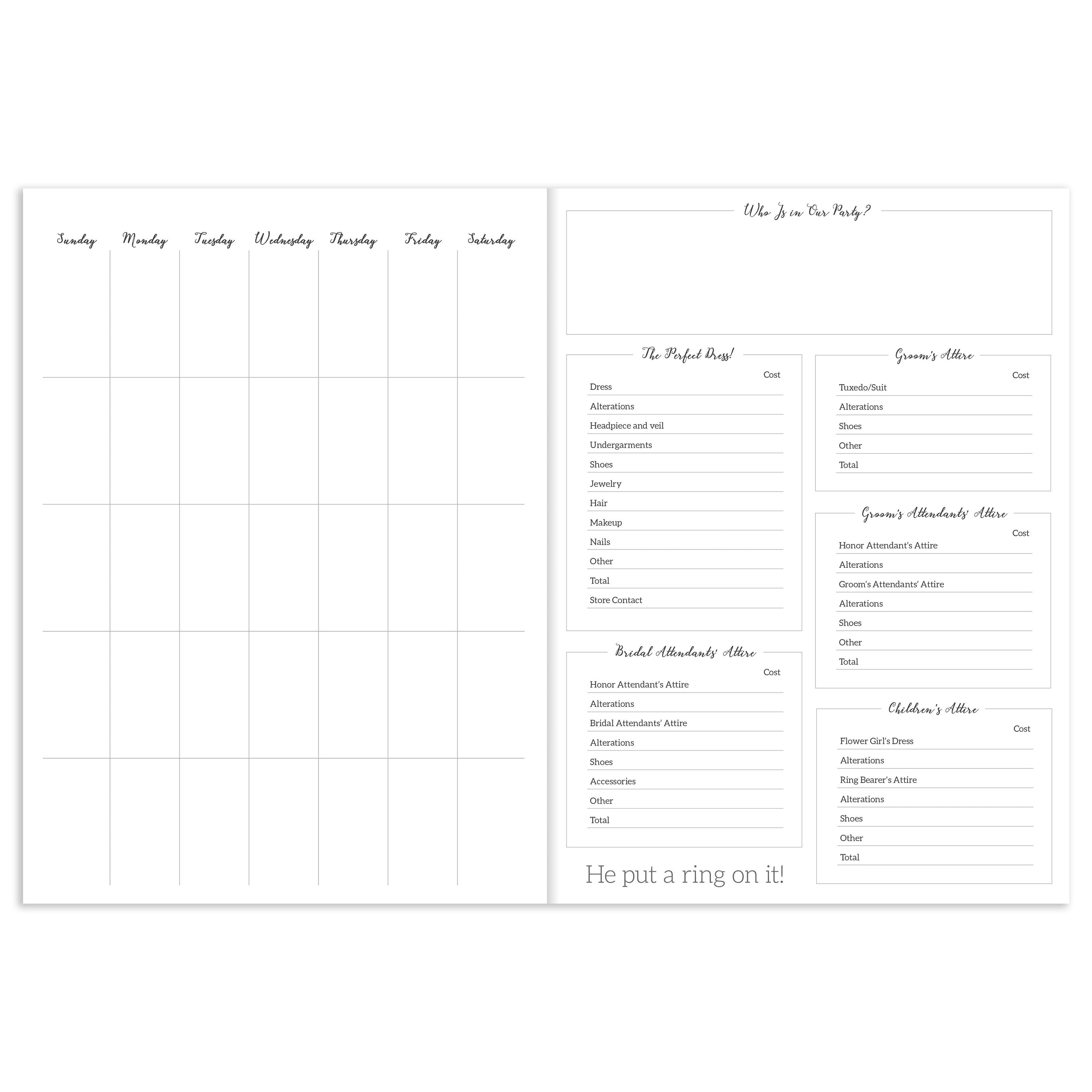 Woah Wedding Undated Planner