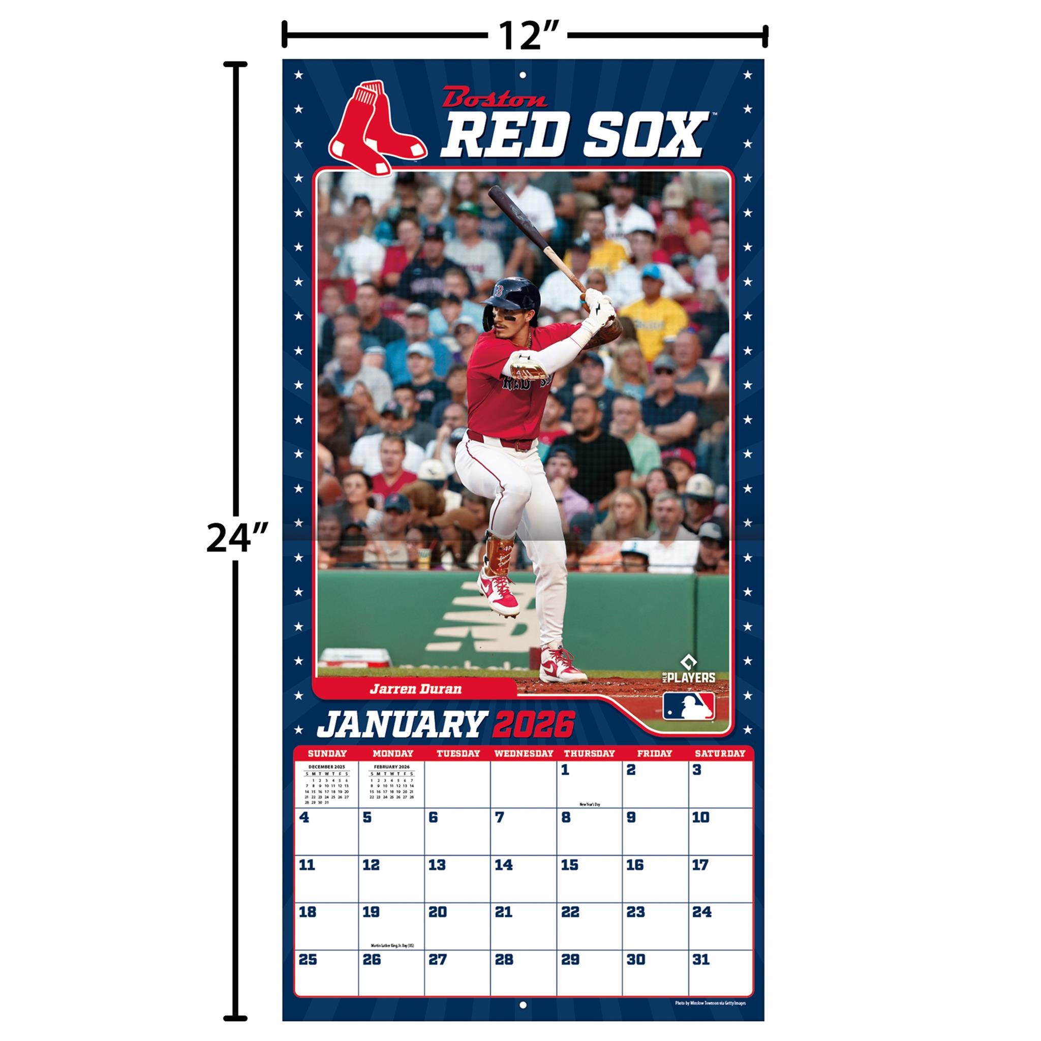 Calendrier mural 2026 des Red Sox de Boston (MLB)