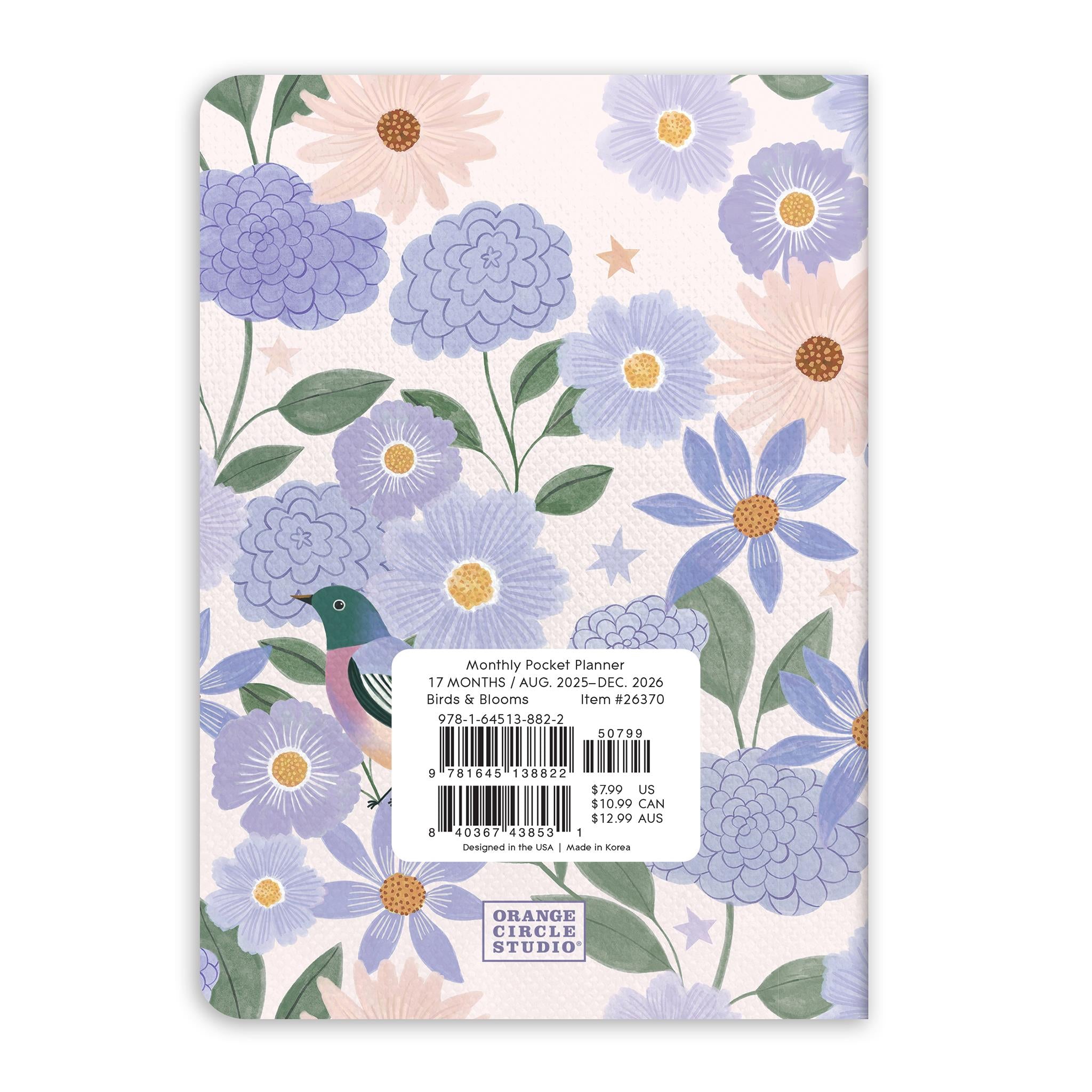 Birds and Blooms 2025-2026 Monthly Pocket Planner Calendar - Online Only