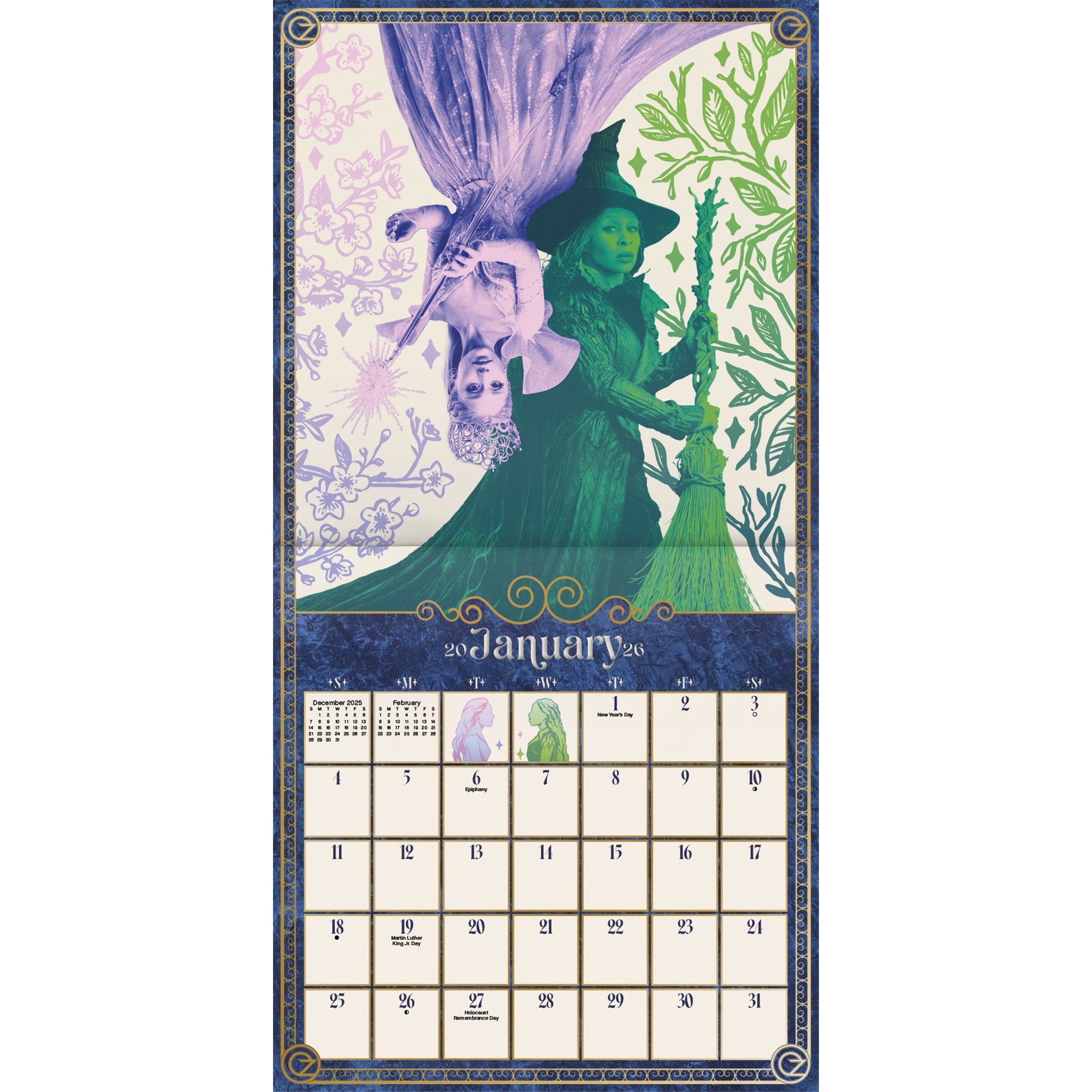 Wicked : Calendrier mural de luxe exclusif For Good avec impression 2026