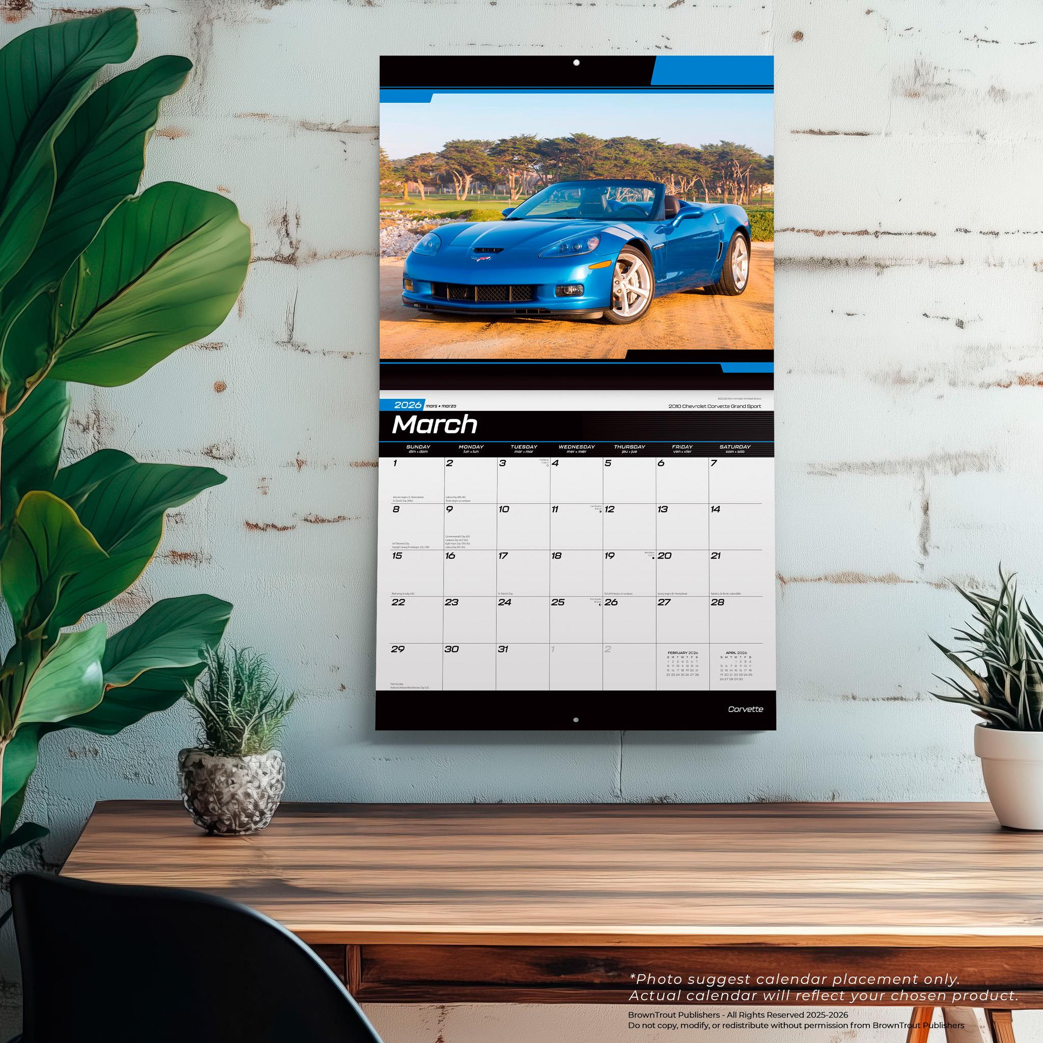 Corvette 2026 Wall Calendar