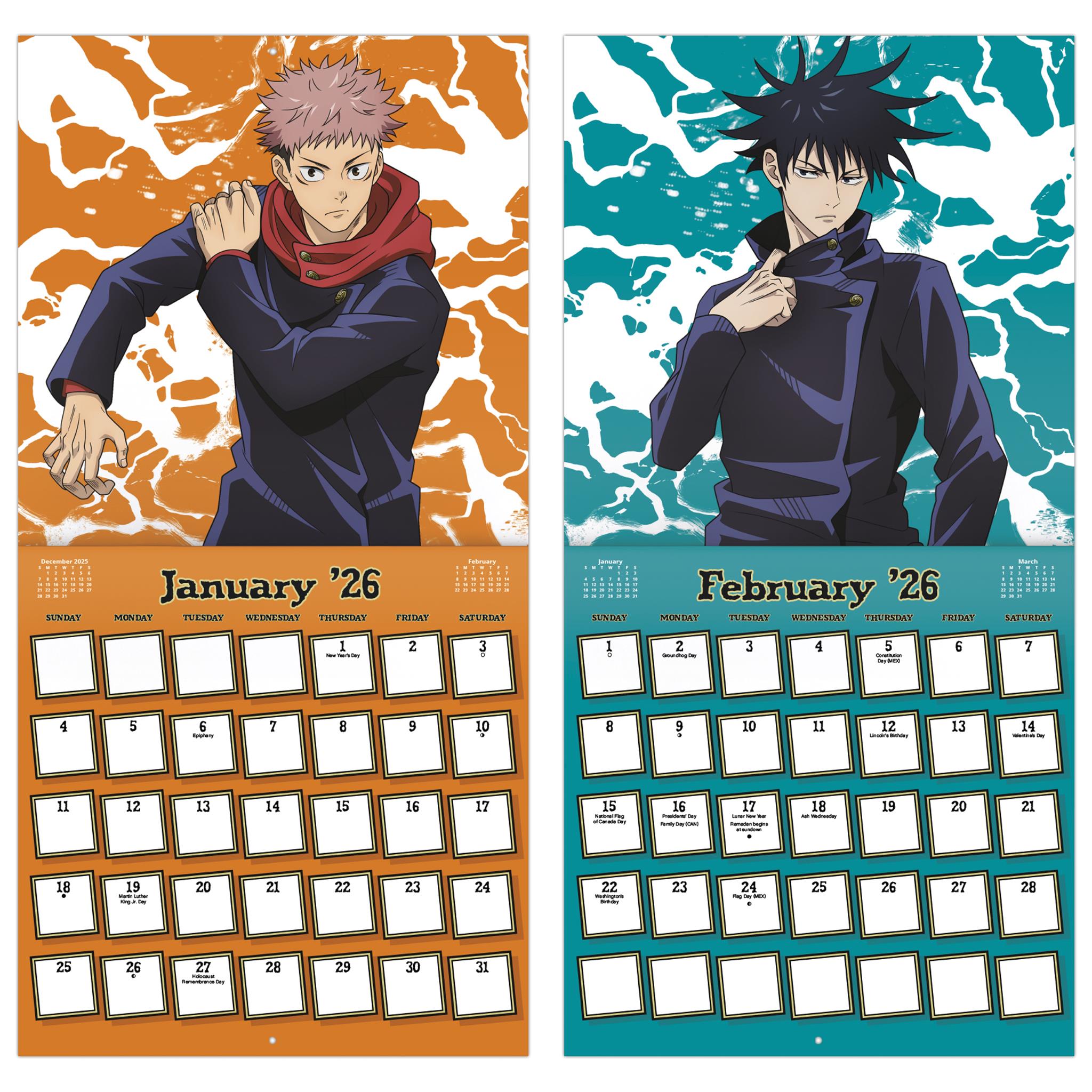 Jujutsu Kaisen 2026 Wall Calendar - Online Only