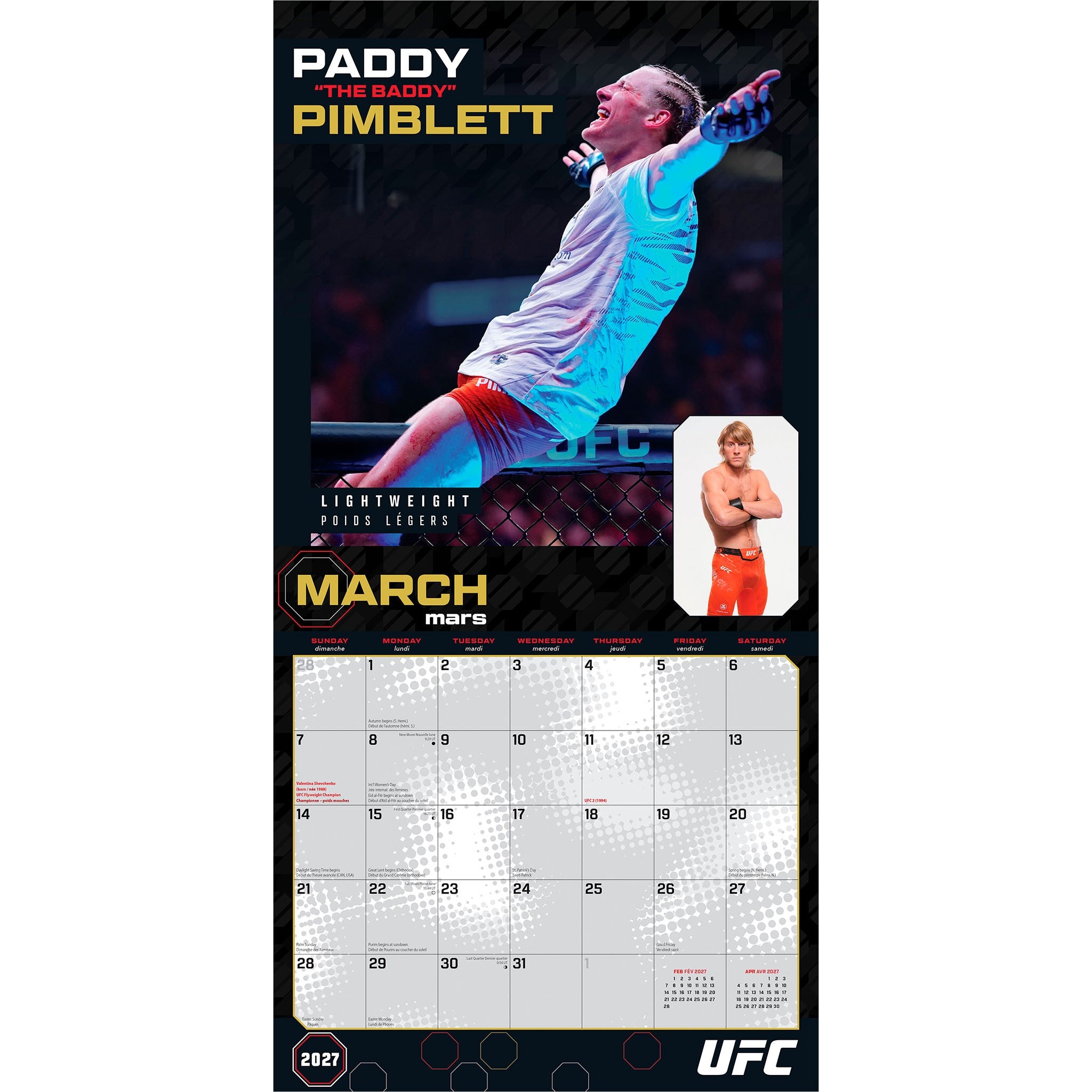 Ultimate Fighting Championship 'UFC Athletes' 2027 Wall Calendar
