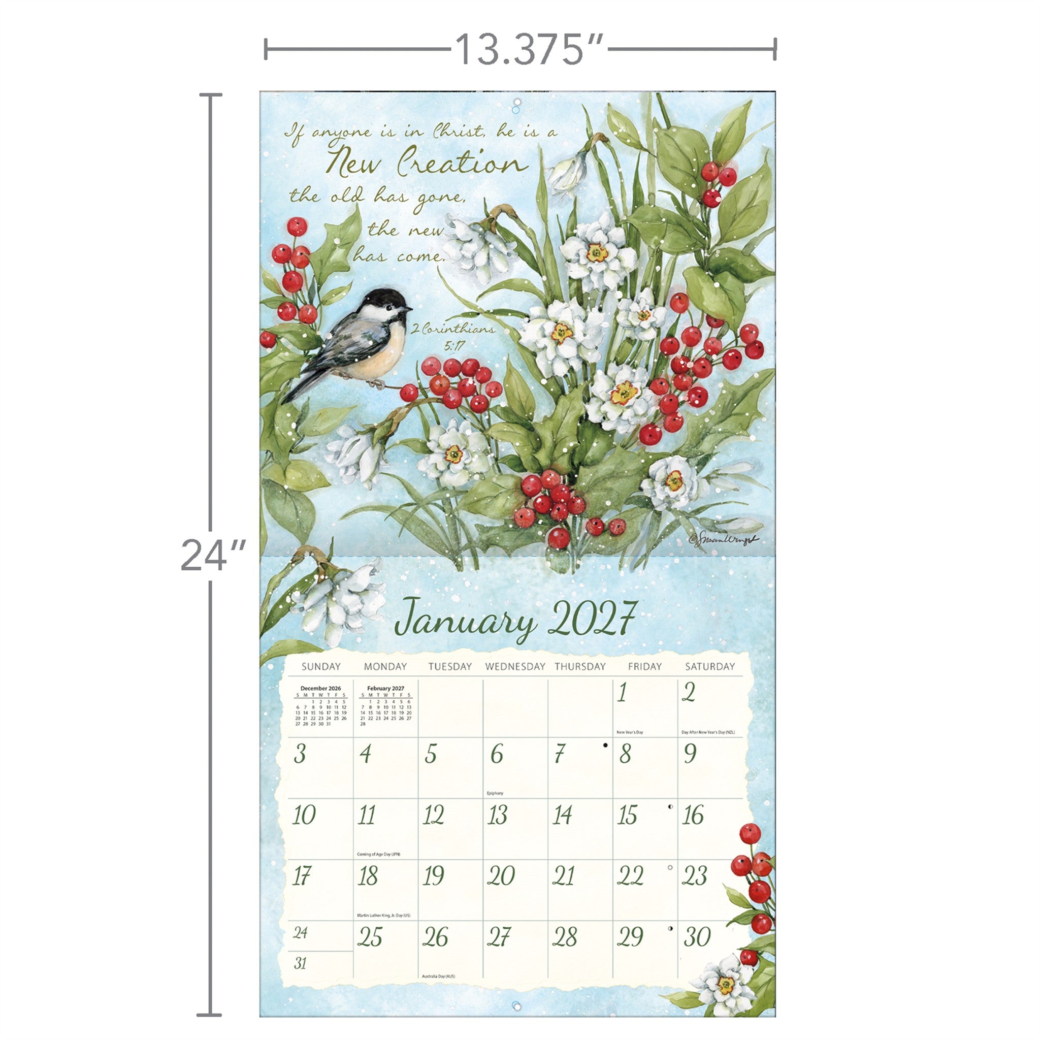 Calendrier mural La Grâce de la Nature 2027
