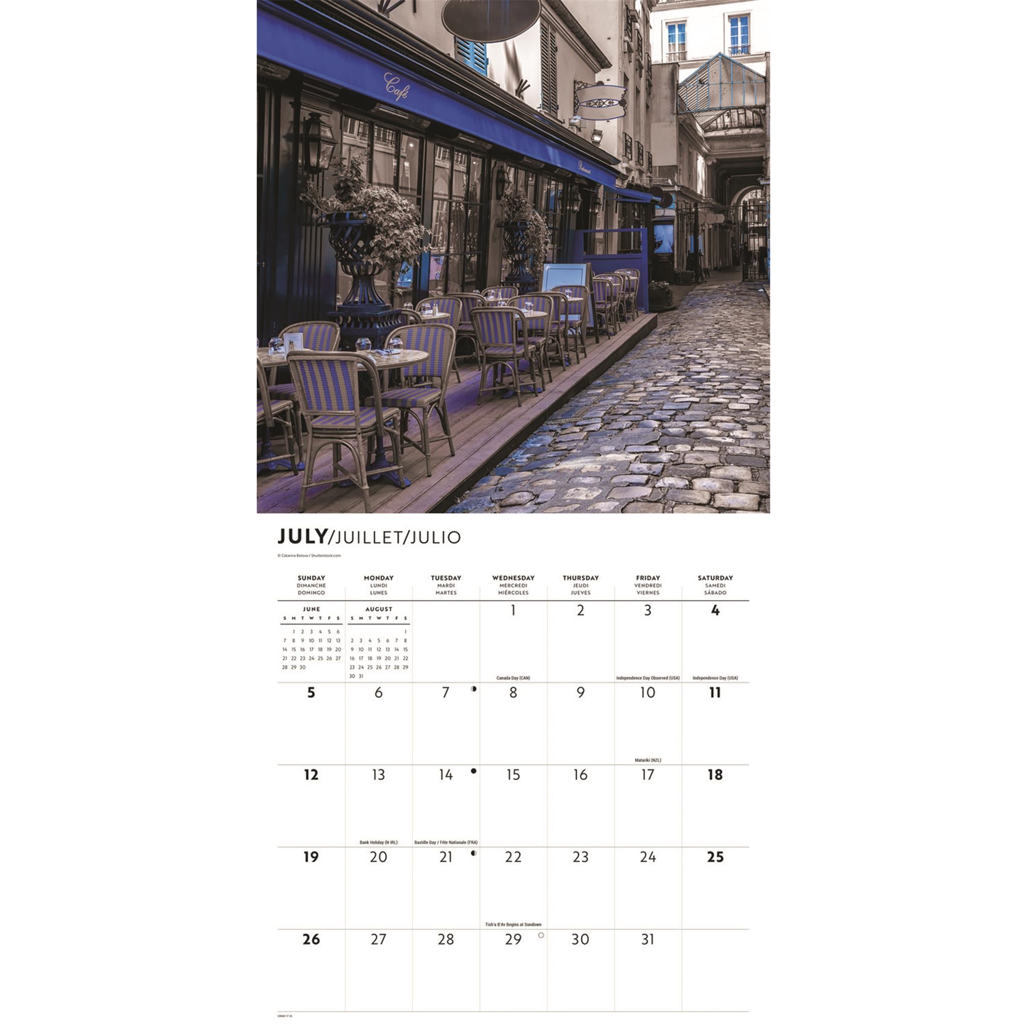 Calendrier mural Paris Lux 2026