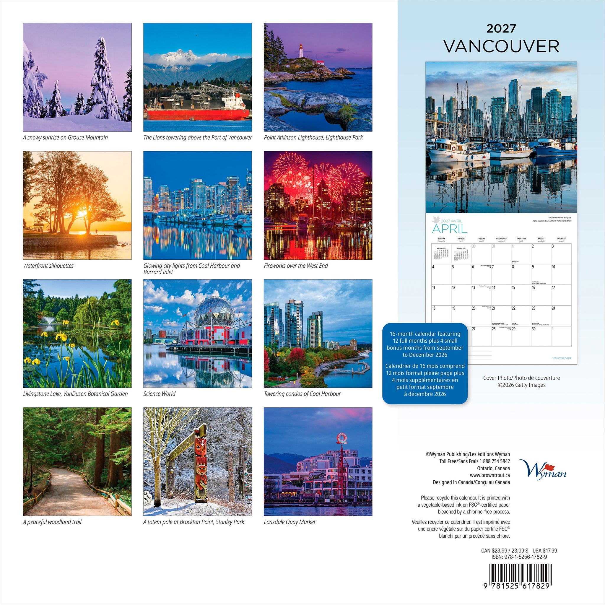 Vancouver 2027 Wall Calendar