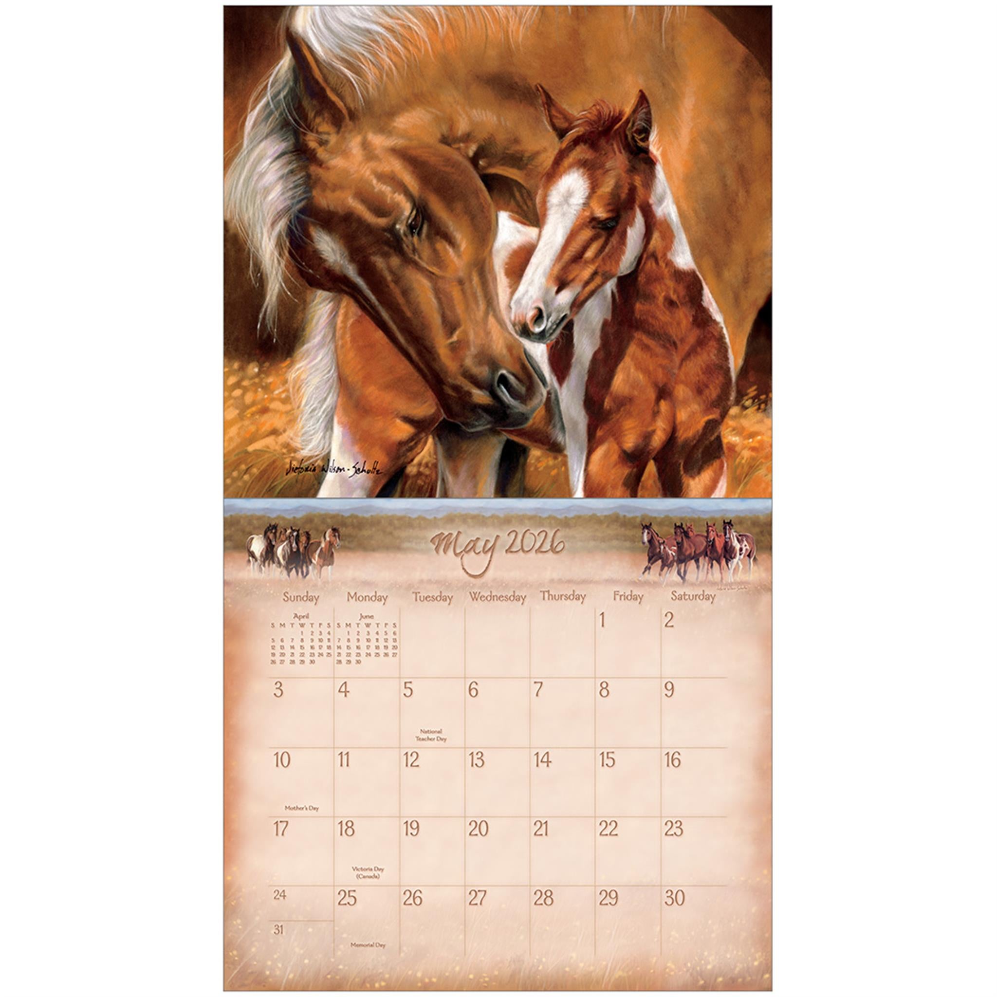 Horses 2026 Deluxe Wall Calendar