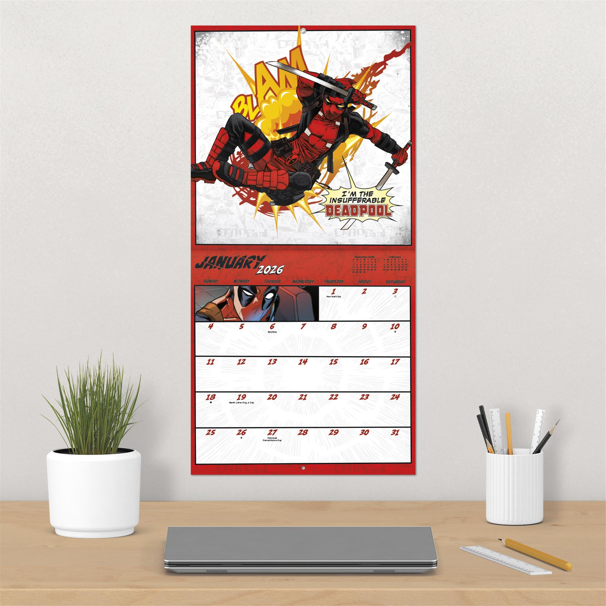 Calendrier mural Deadpool 2026