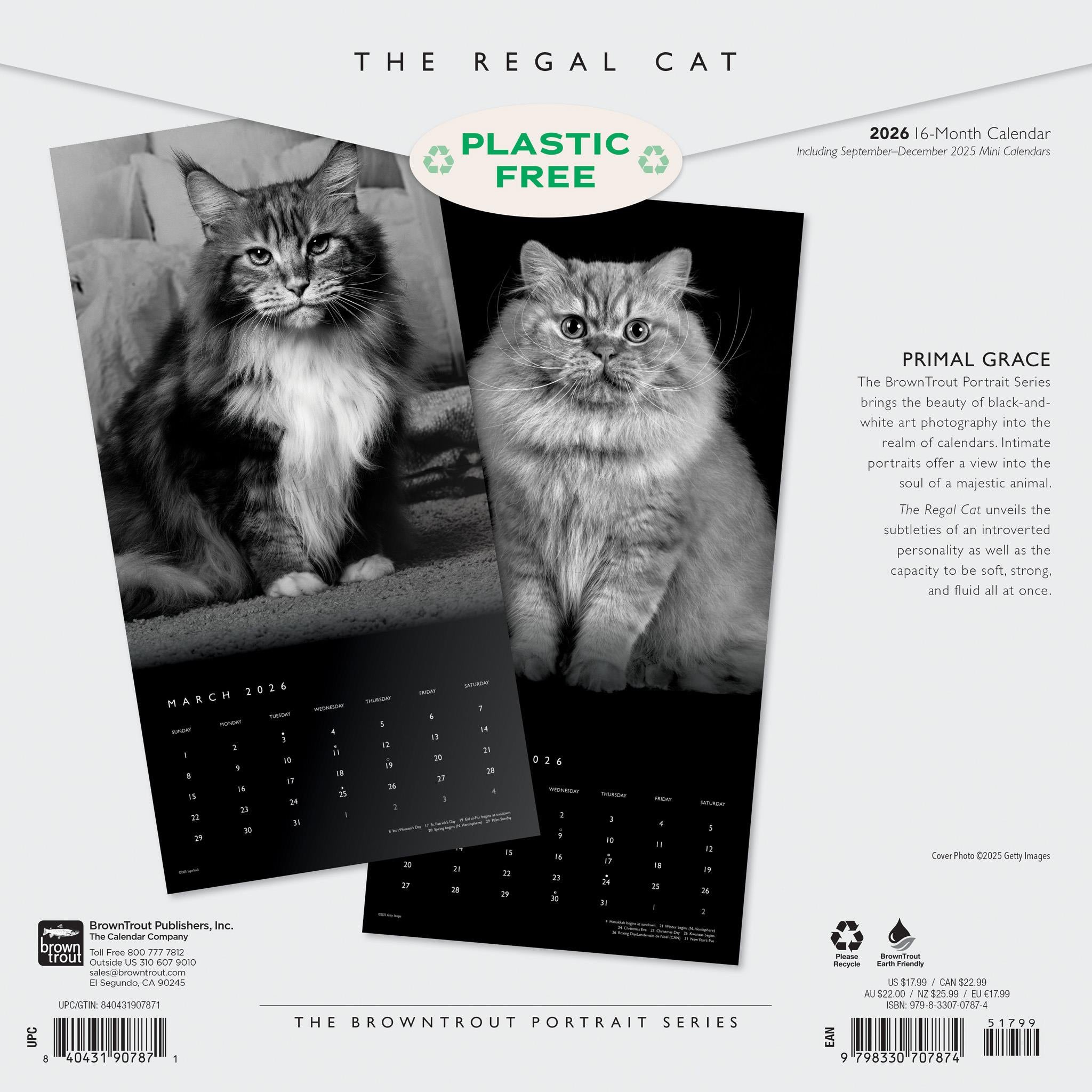 Calendrier mural Cat The Royal 2026 - Disponible uniquement en ligne