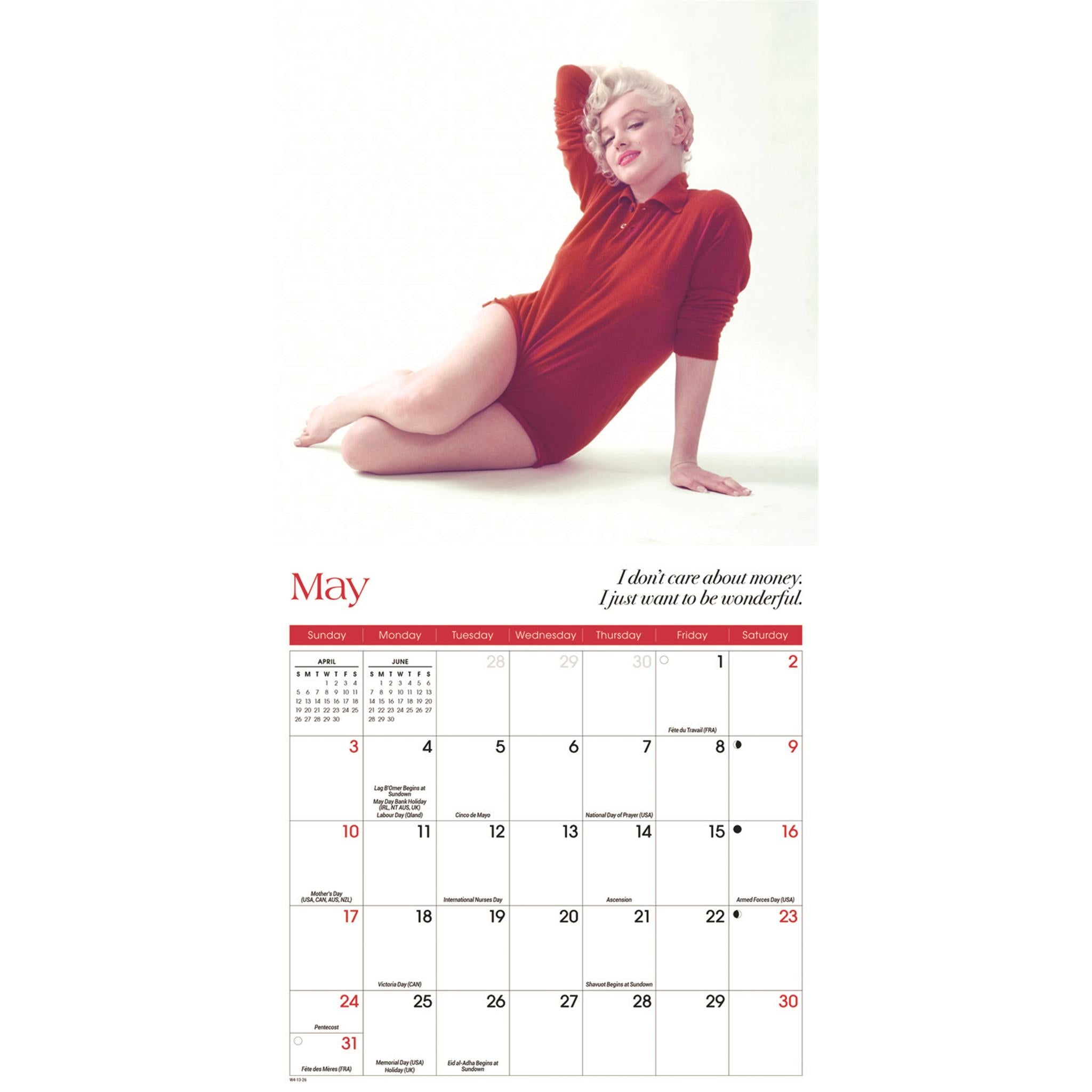 Mini calendrier Marilyn Monroe 2026