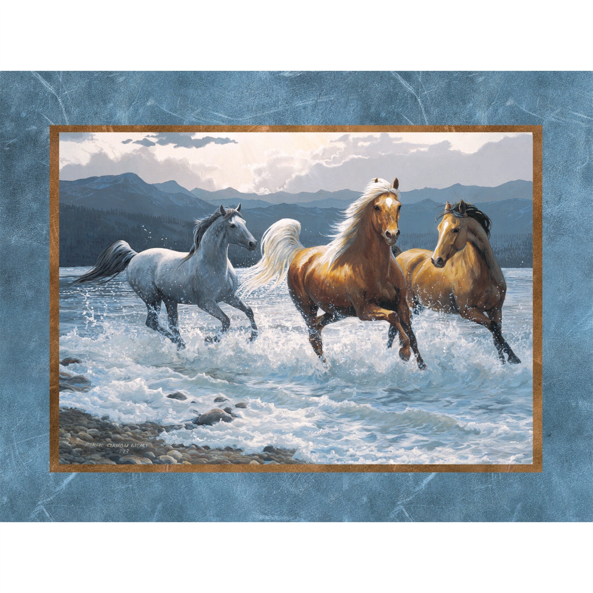 Horses in the Mist Special Edition with Print 2026-2027 Wall Calendar