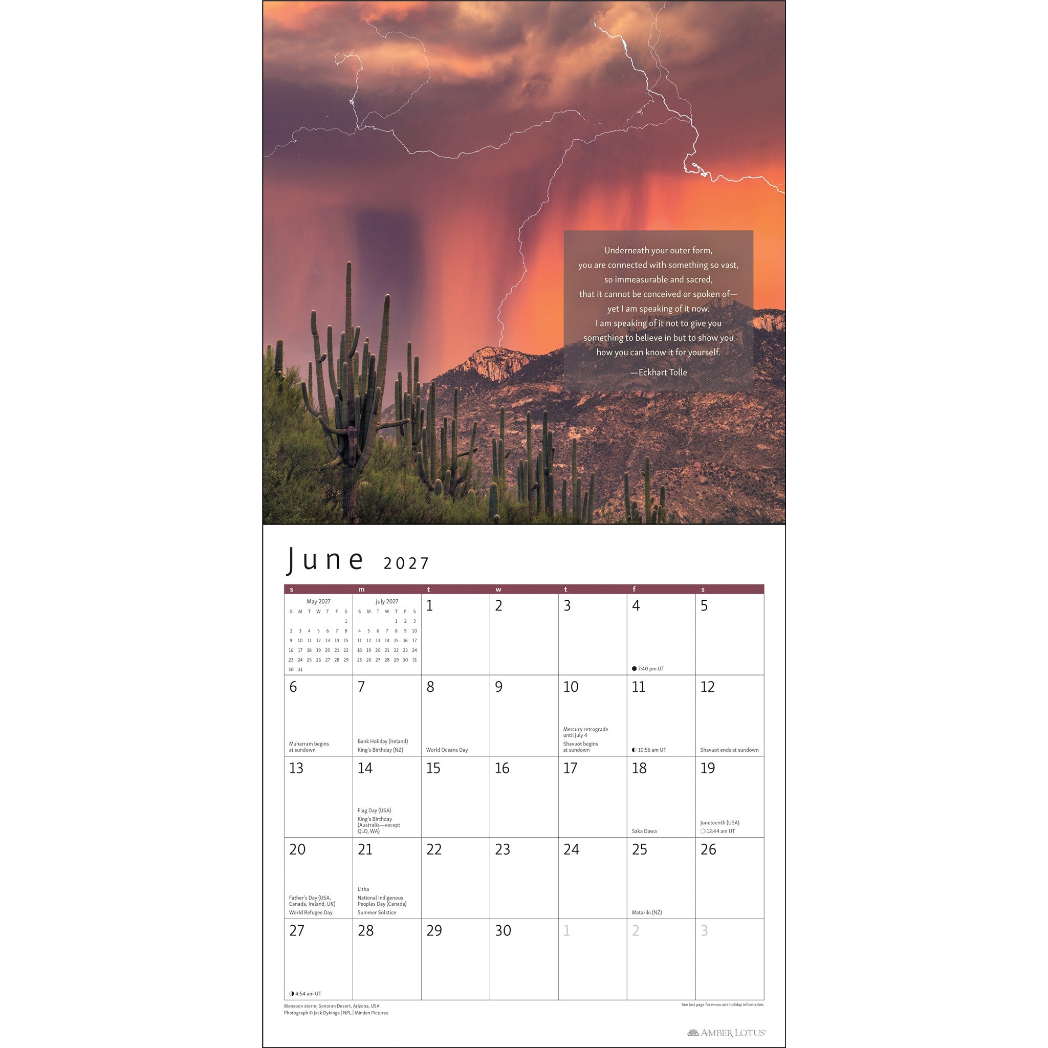 Calendrier mural Le Pouvoir du moment présent 2027 – En ligne seulement