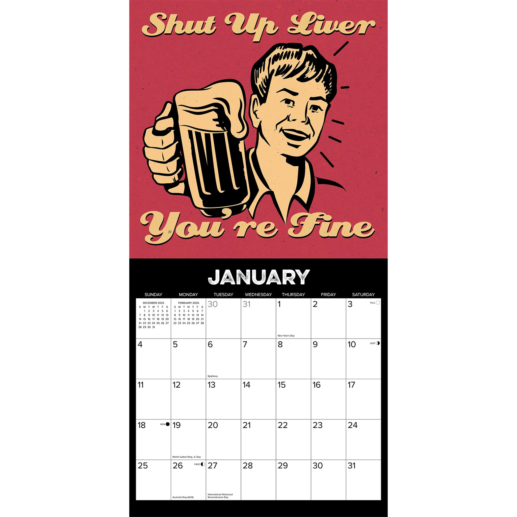 Calendrier mural de la bière à travers les années 2026