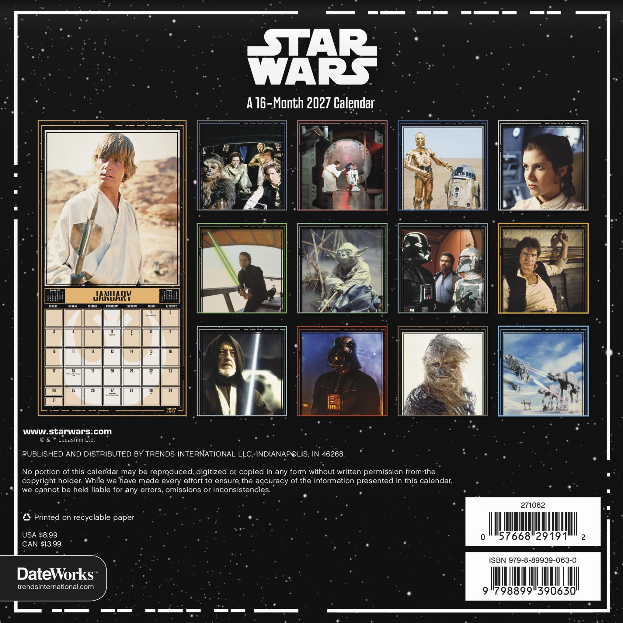 Star Wars 2027 Mini Calendar