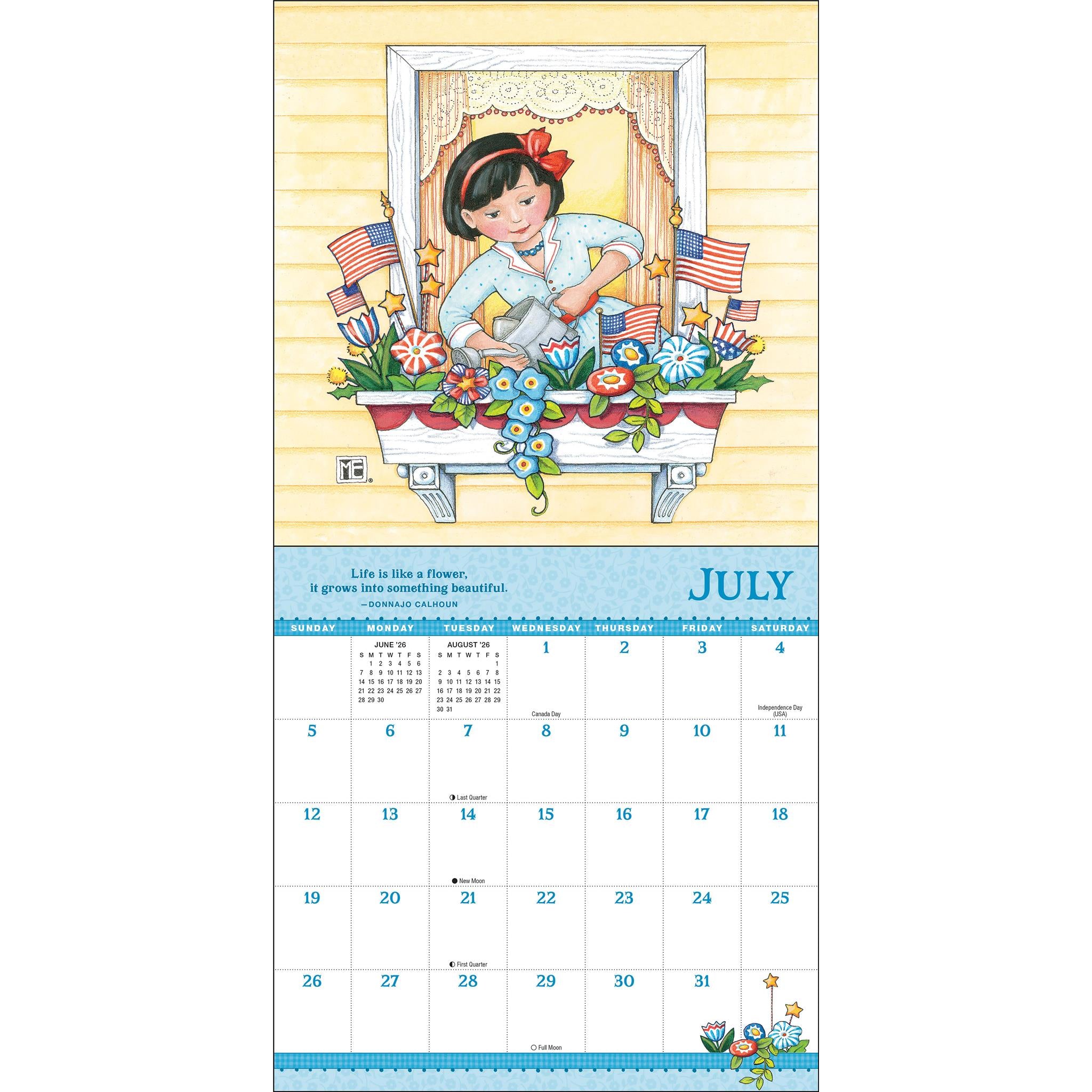 Calendrier miniature 2026 « Grandir au fil du courant » de Mary Engelbreits - Disponible uniquement en ligne