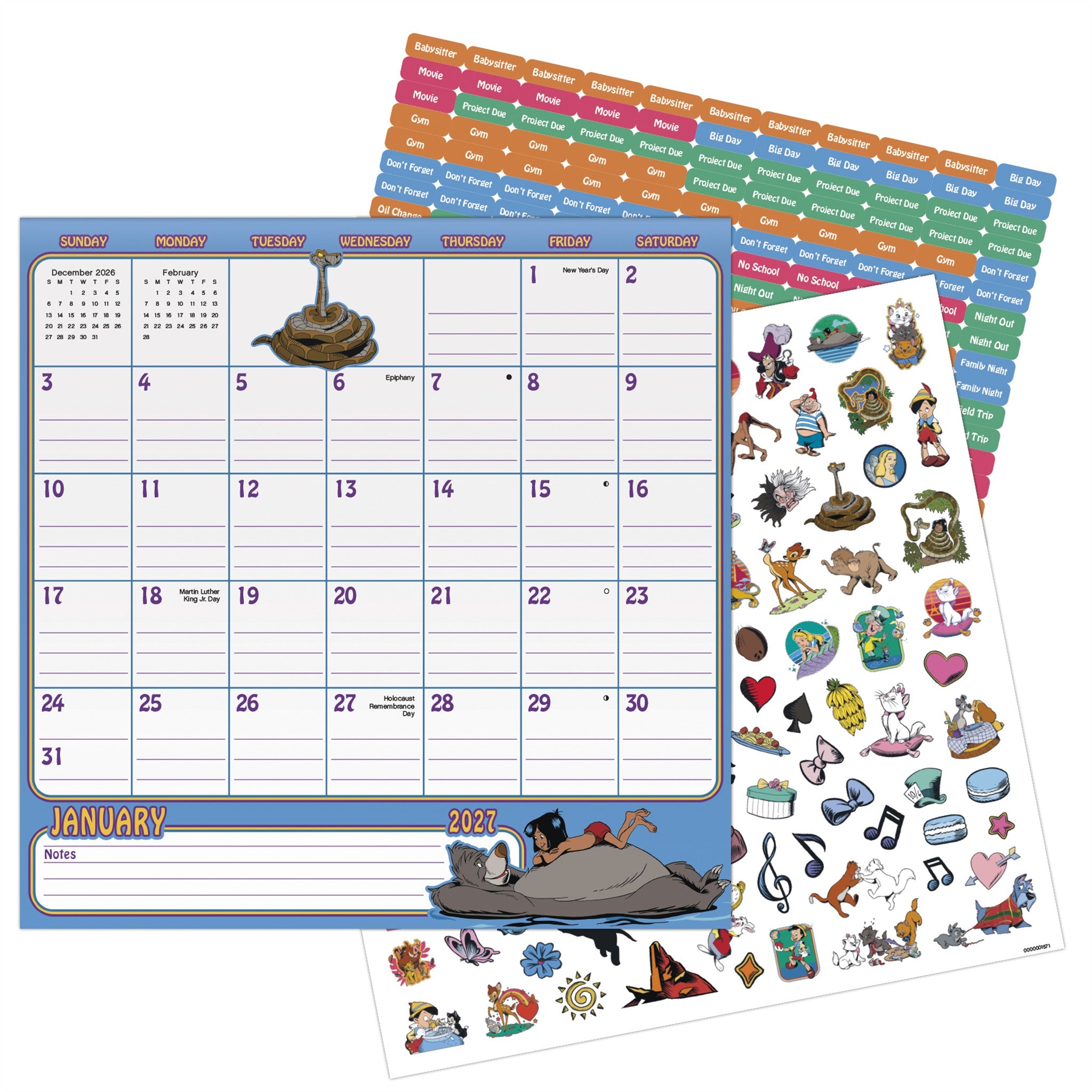 Disney Classic Family Magnetic 2027 Wall Calendar - Online Only