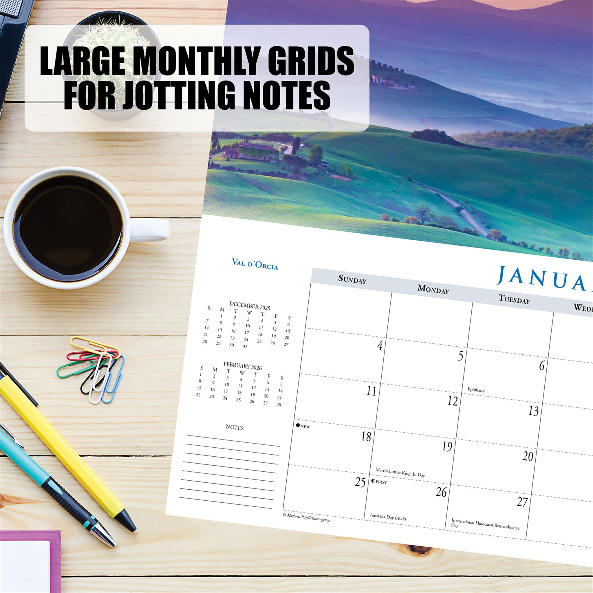 Italy Panoramic 2026 Slim Calendar