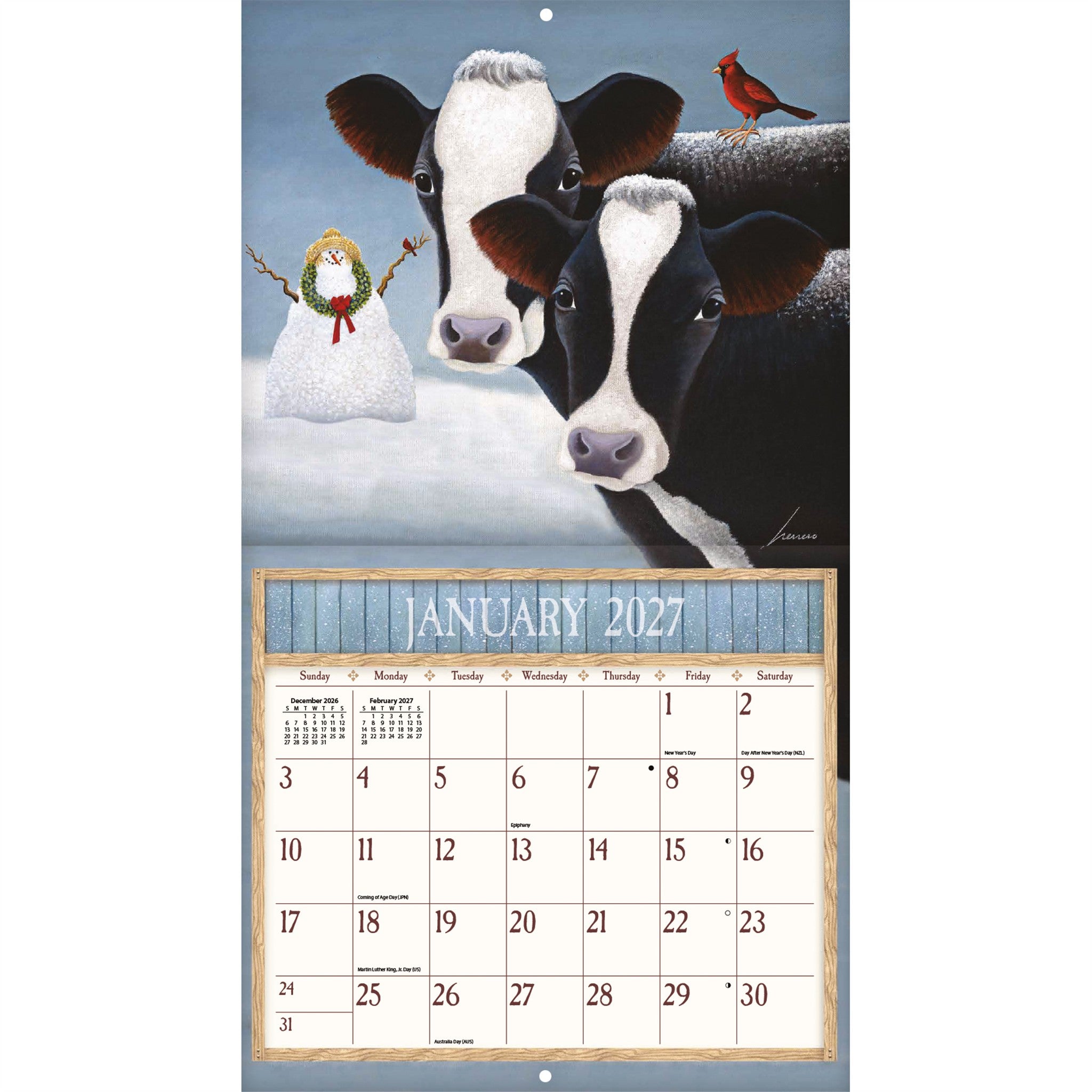 Cows Cows Cows Special Edition with Print 2027 Wall Calendar