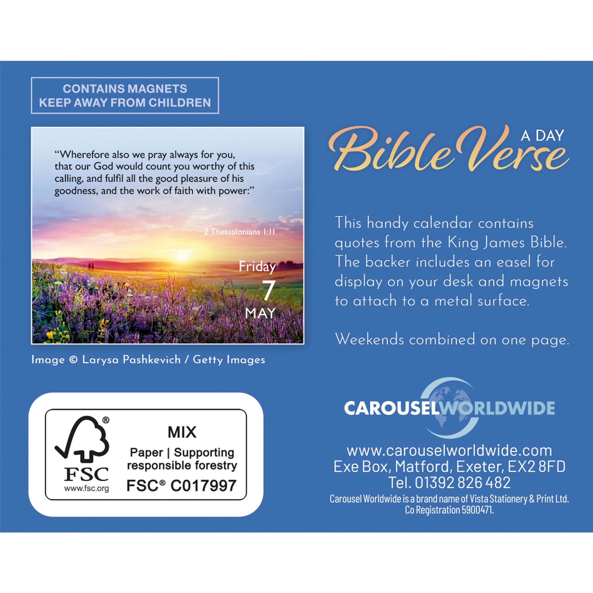 Calendrier de bureau verset biblique quotidien 2027