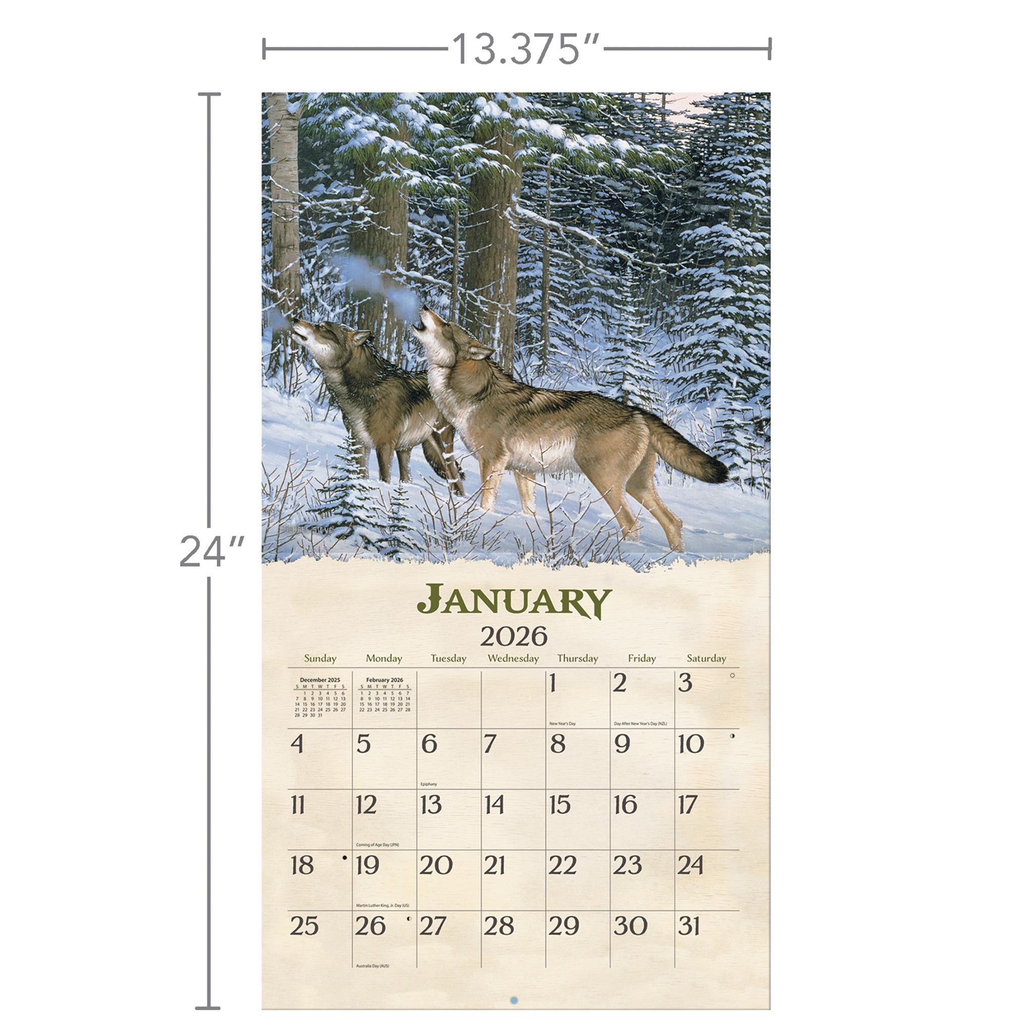 Calendrier mural de luxe Beyond The Woods 2026 - Disponible uniquement en ligne