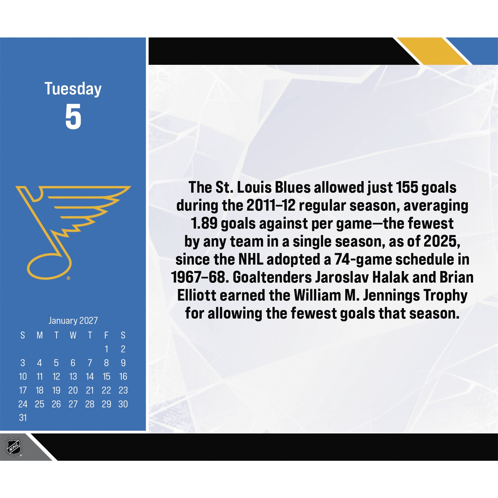 Calendrier en boîte LNH 2027