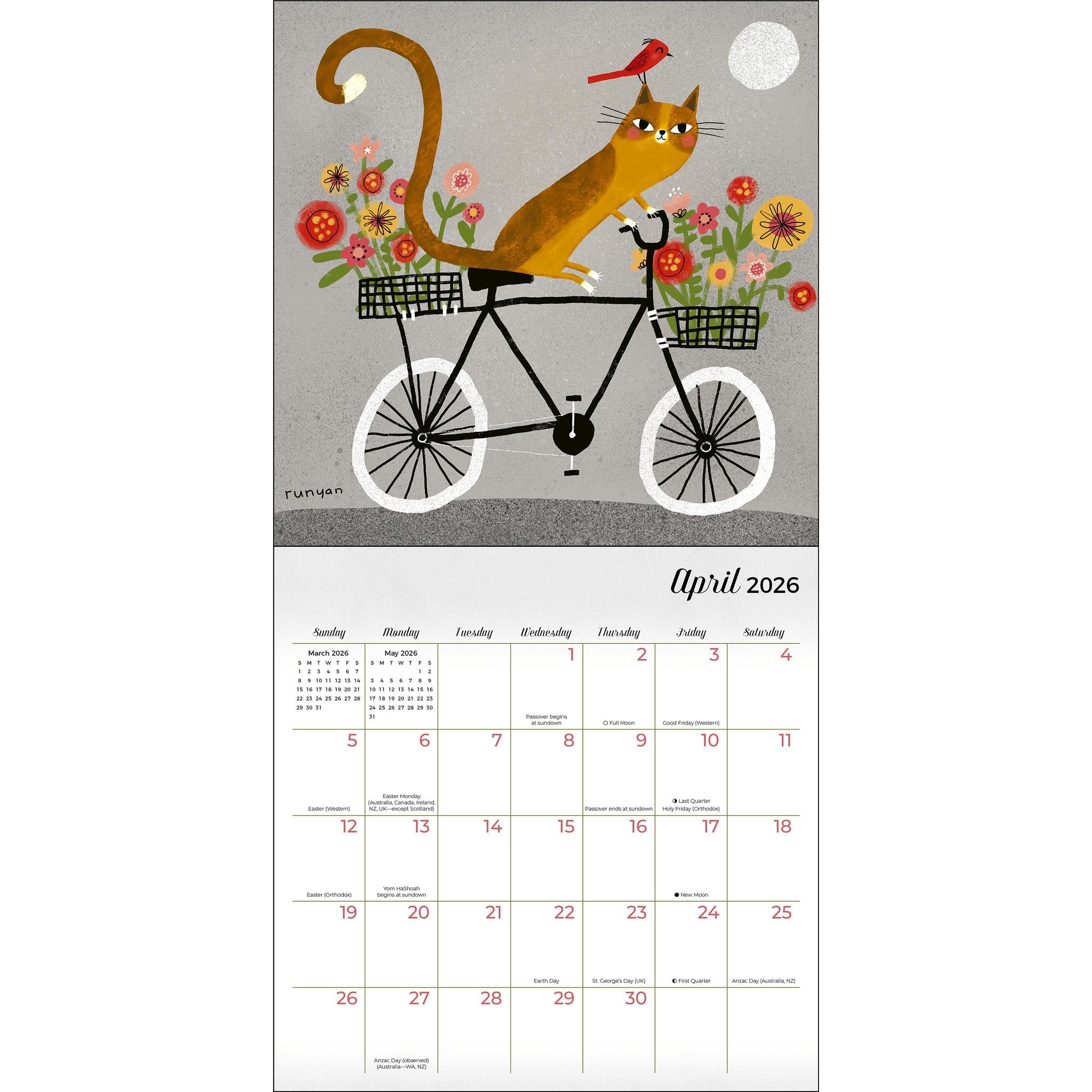 Mini calendrier félin 2026