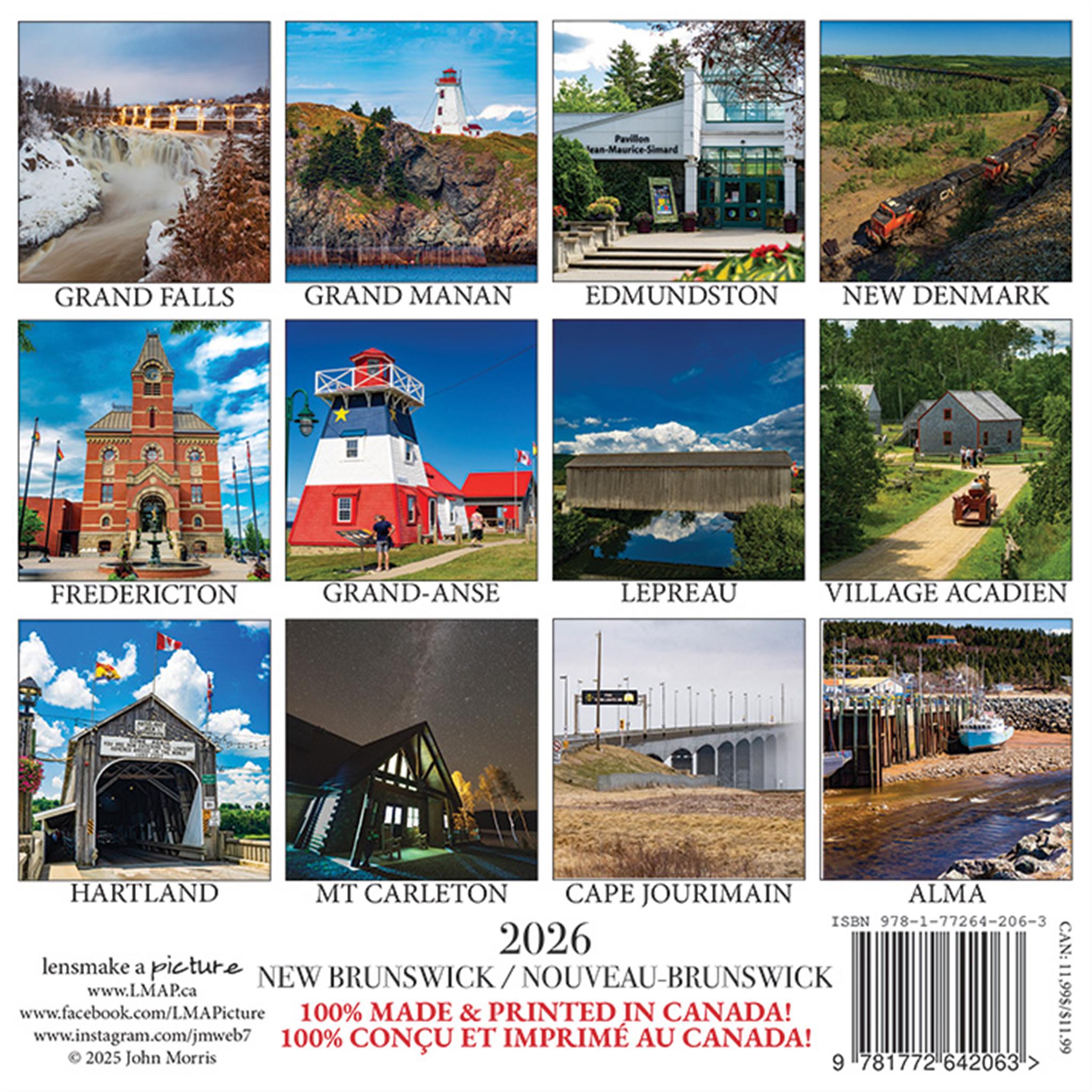 Mini-calendrier du Nouveau-Brunswick 2026