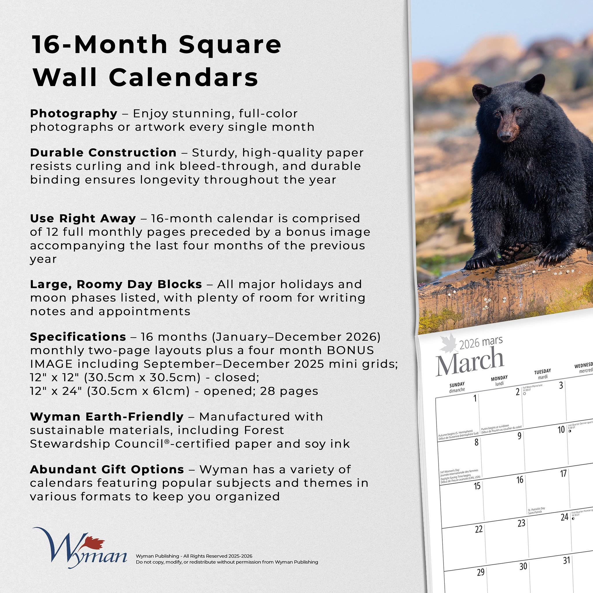 Canadas West Coast 2026 Wall Calendar - Online Only