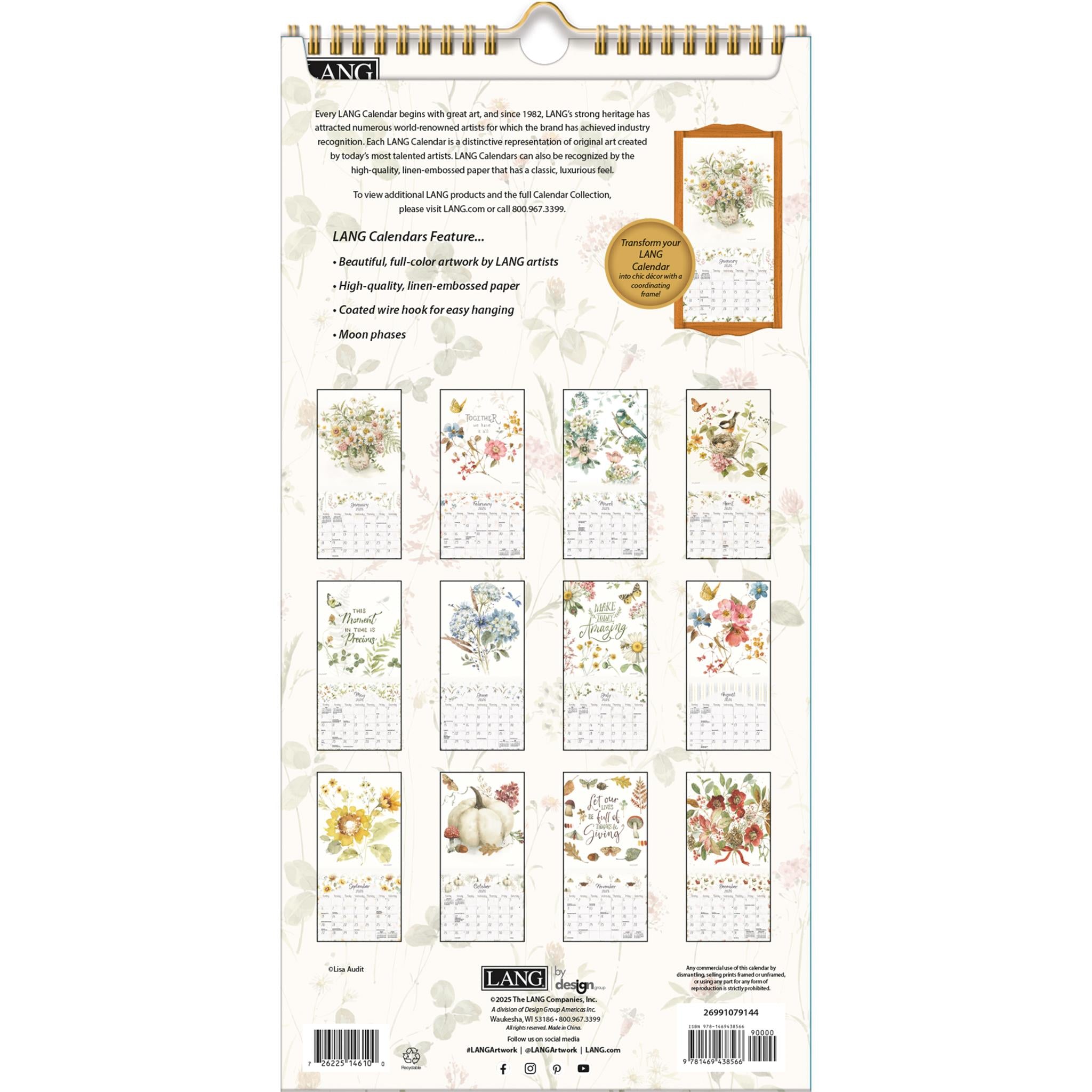 Calendrier fin Watercolor Seasons 2026 - Disponible uniquement en ligne