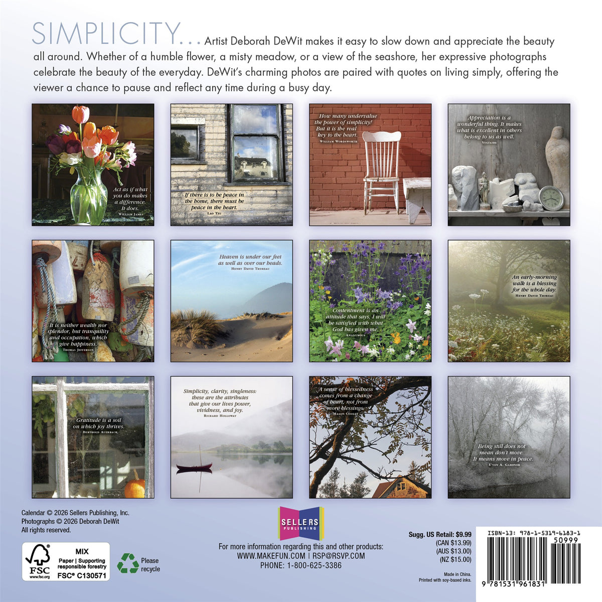 Calendrier mini Simplicity 2027 - Disponible en ligne seulement
