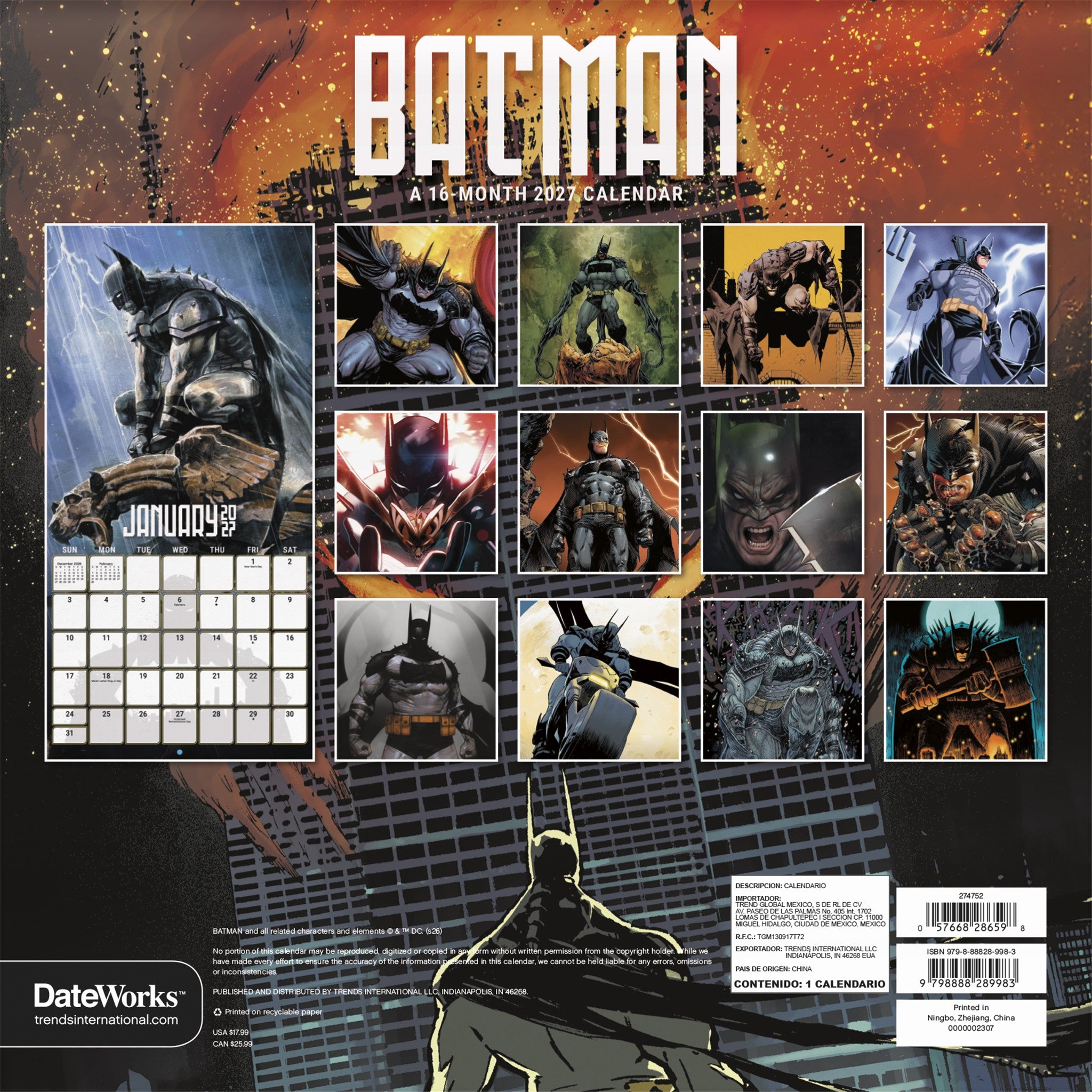 The Batman - Calendrier mural 2027