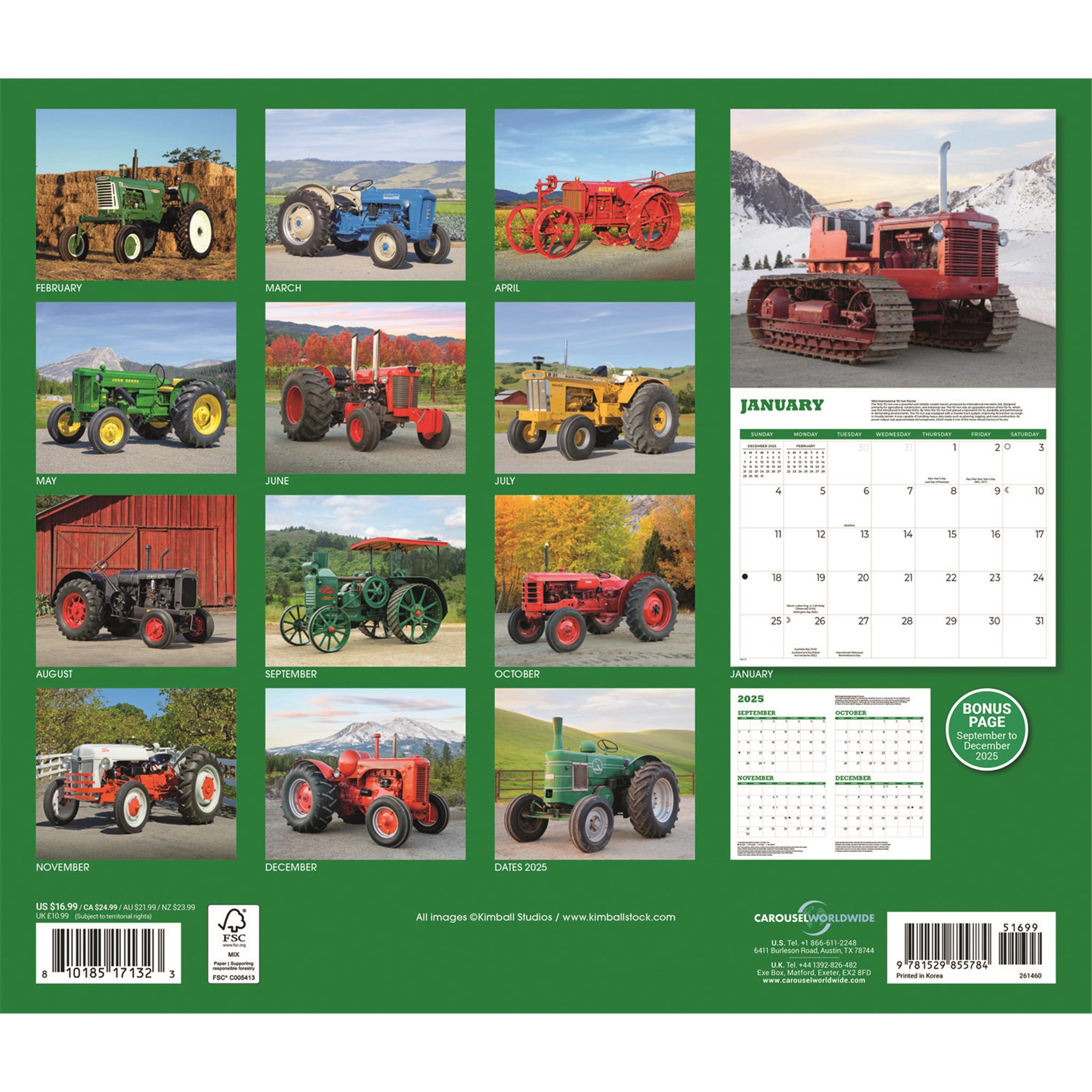 Tractors 2026 Wall Calendar