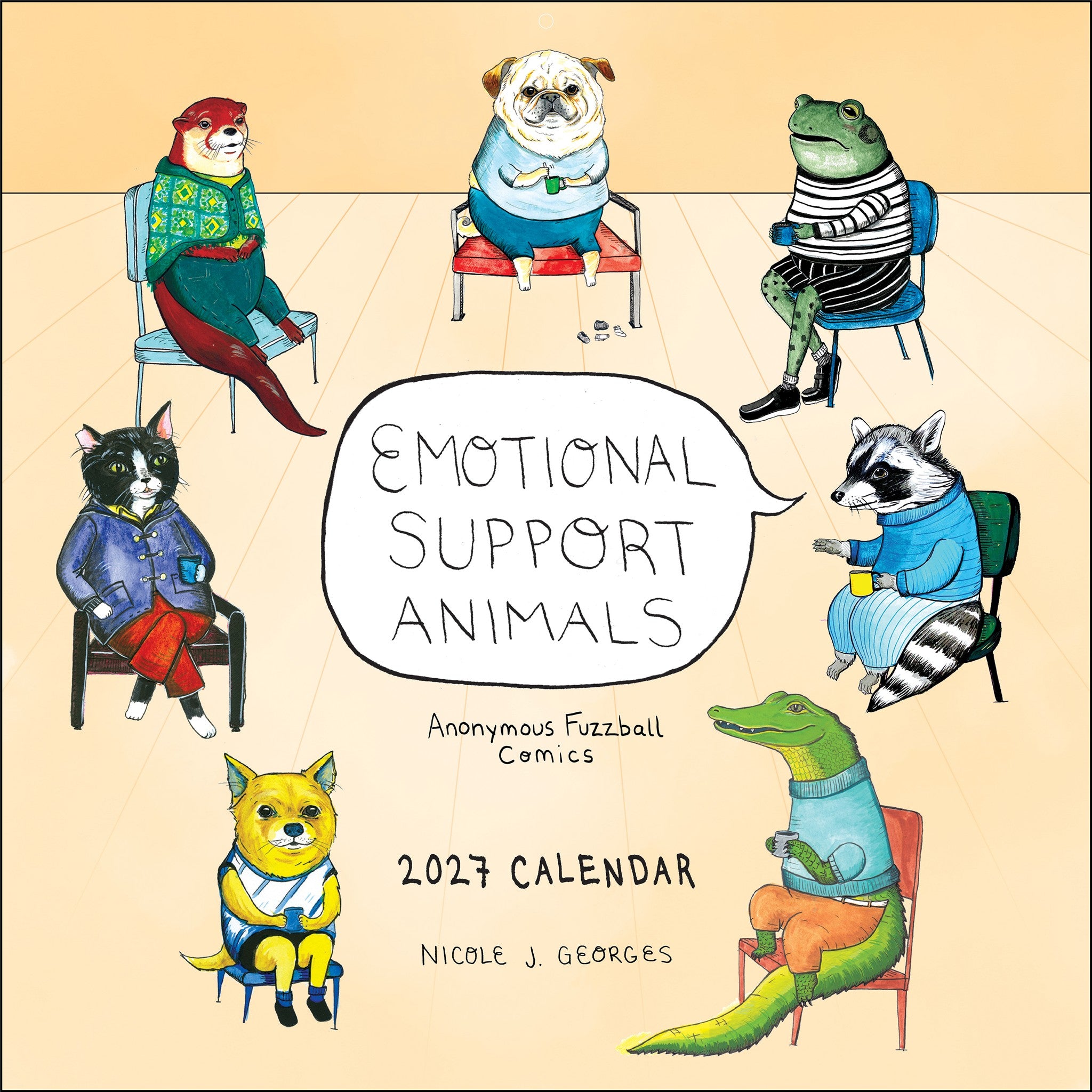 Calendrier mural 2027 : Animaux de soutien émotionnel