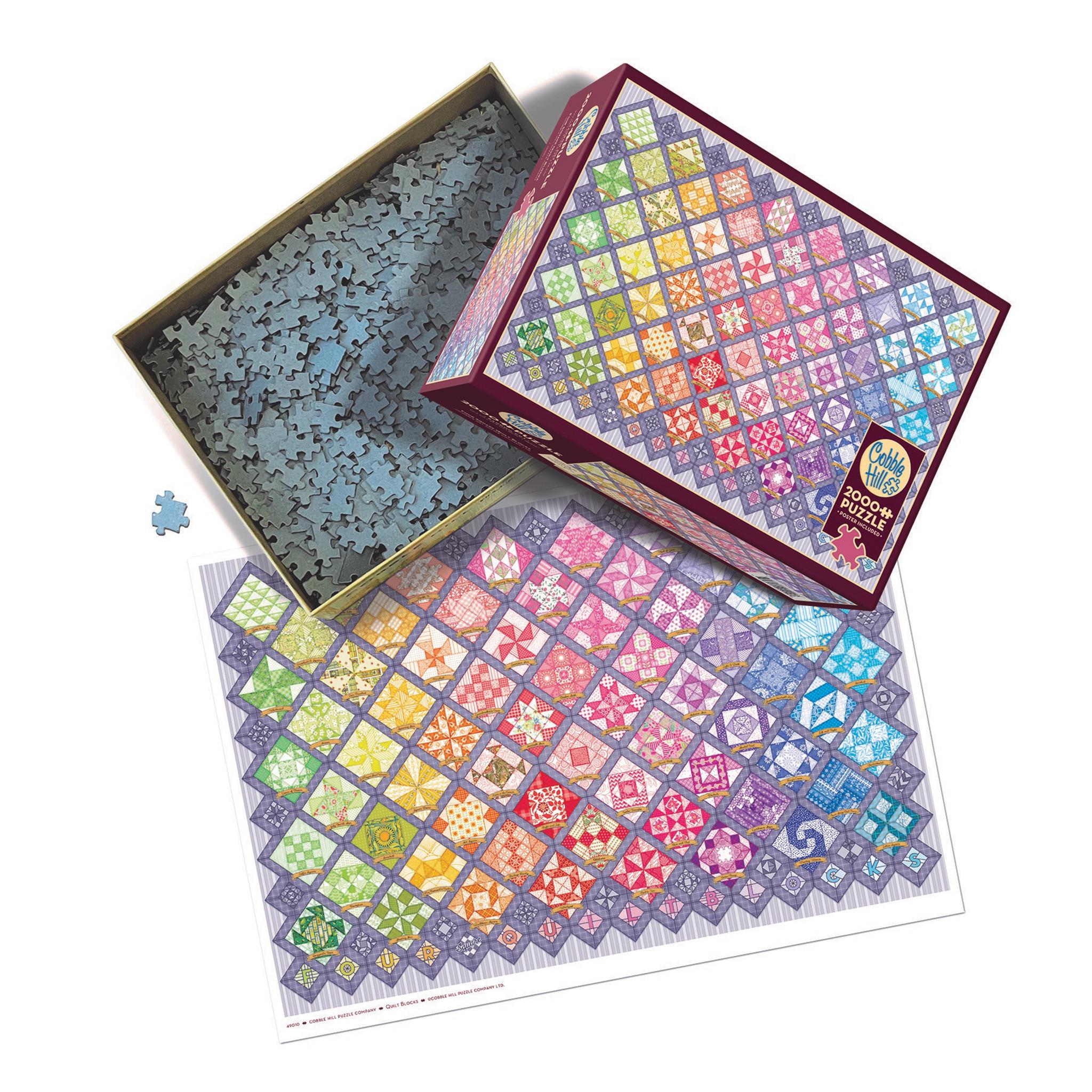 Puzzle de 2000 pièces « Quatre carrés de patchwork » de Cobble Hill